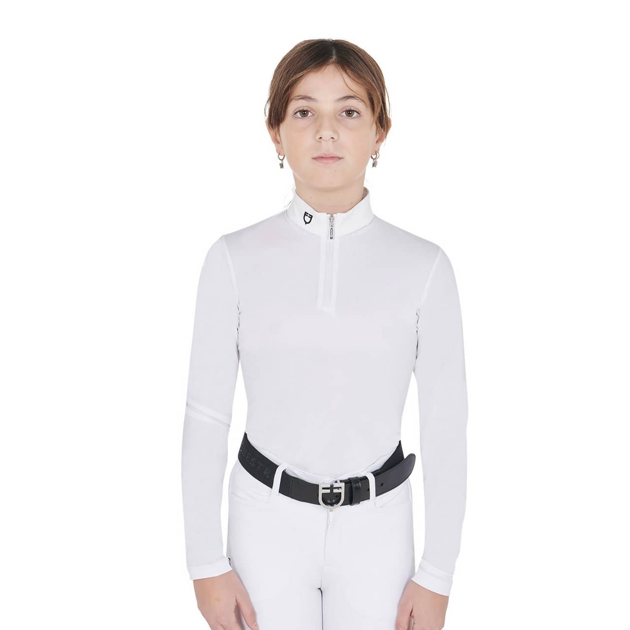 Polo bambina da concorso slim fit anti raggi UV