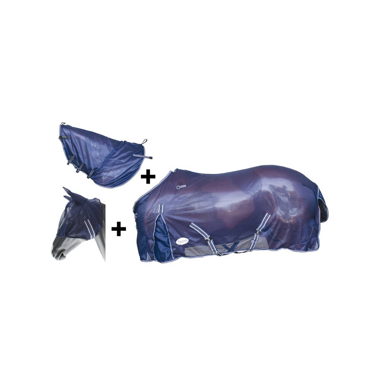 Coperta a rete superiore con copricollo e maschera modello Viana