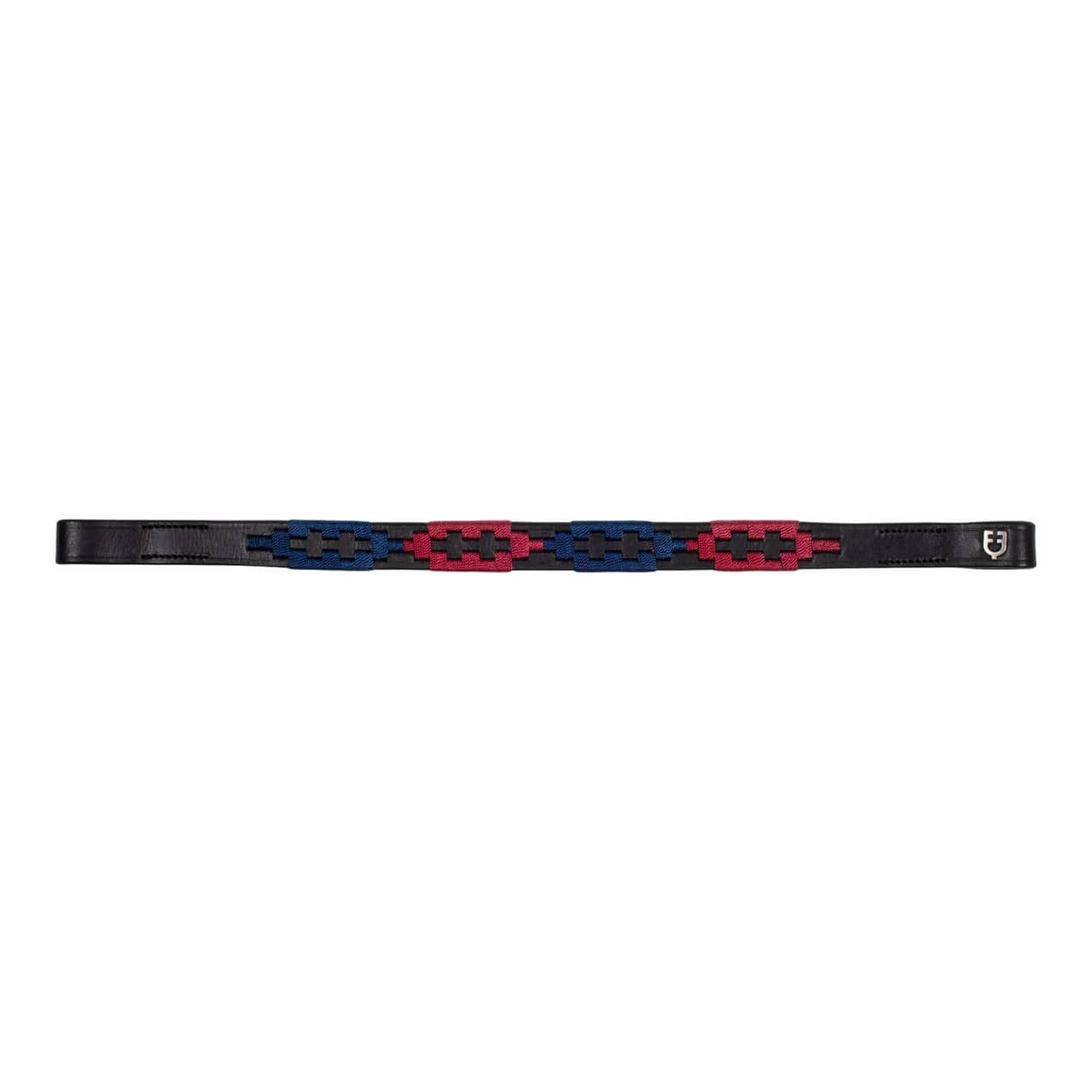 Frontalino in cuoio con decorazioni bicolore