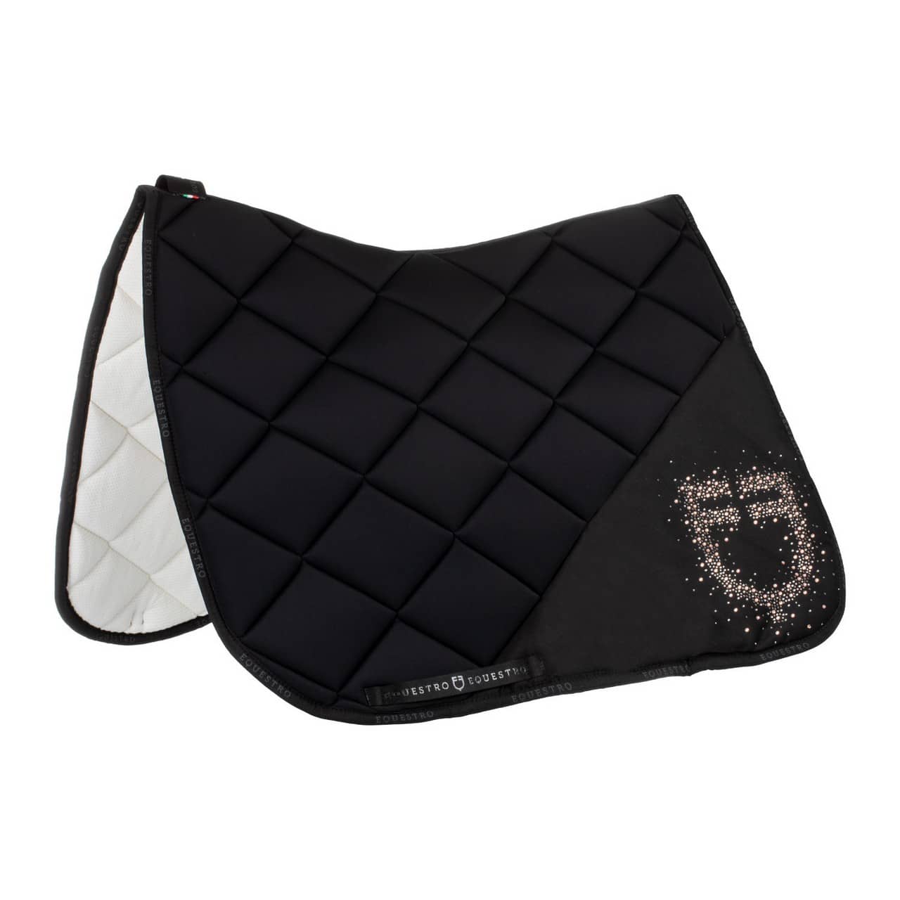 Sottosella da dressage in tessuto tecnico con logo in strass