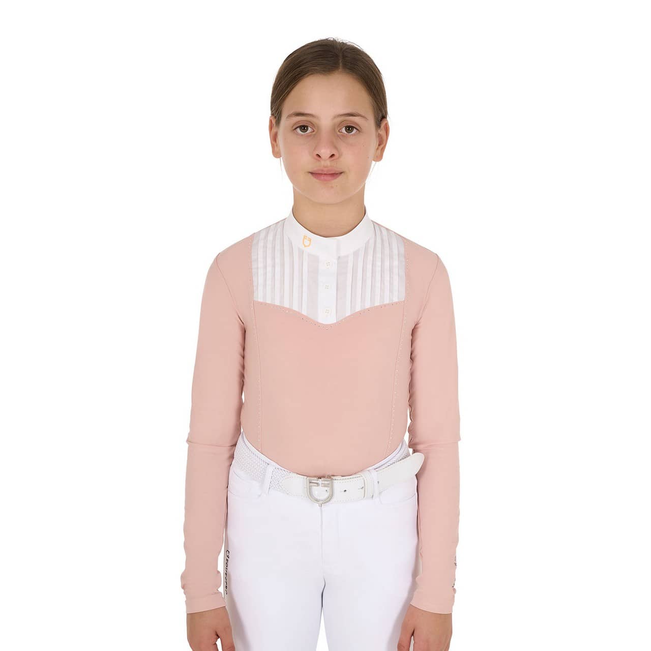 Polo bambina slim fit concorso con strass