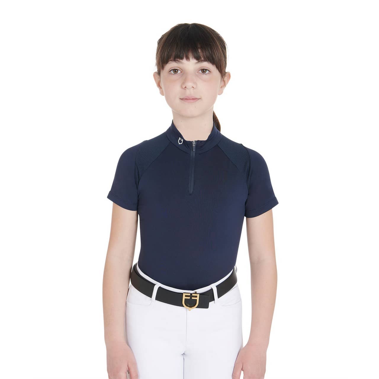 Polo unisex da bambini da allenamento slim fit in tessuto tecnico
