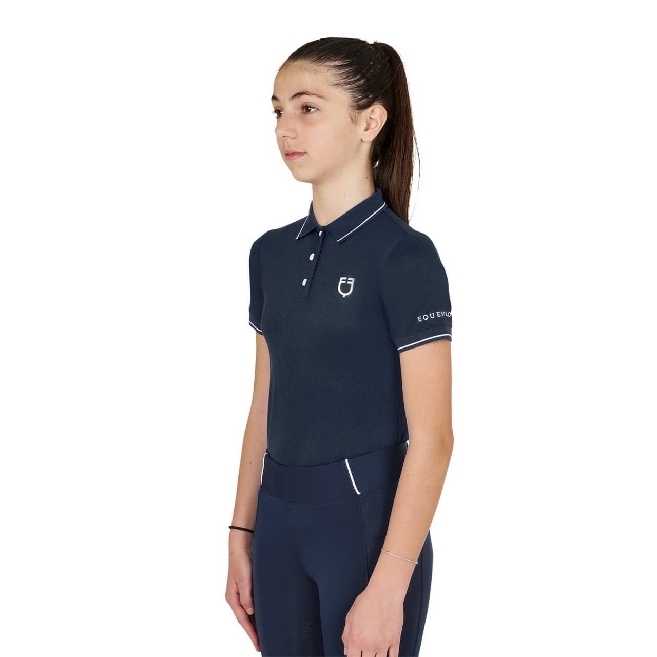 Polo bambini slim fit in tessuto tecnico antibatterico
