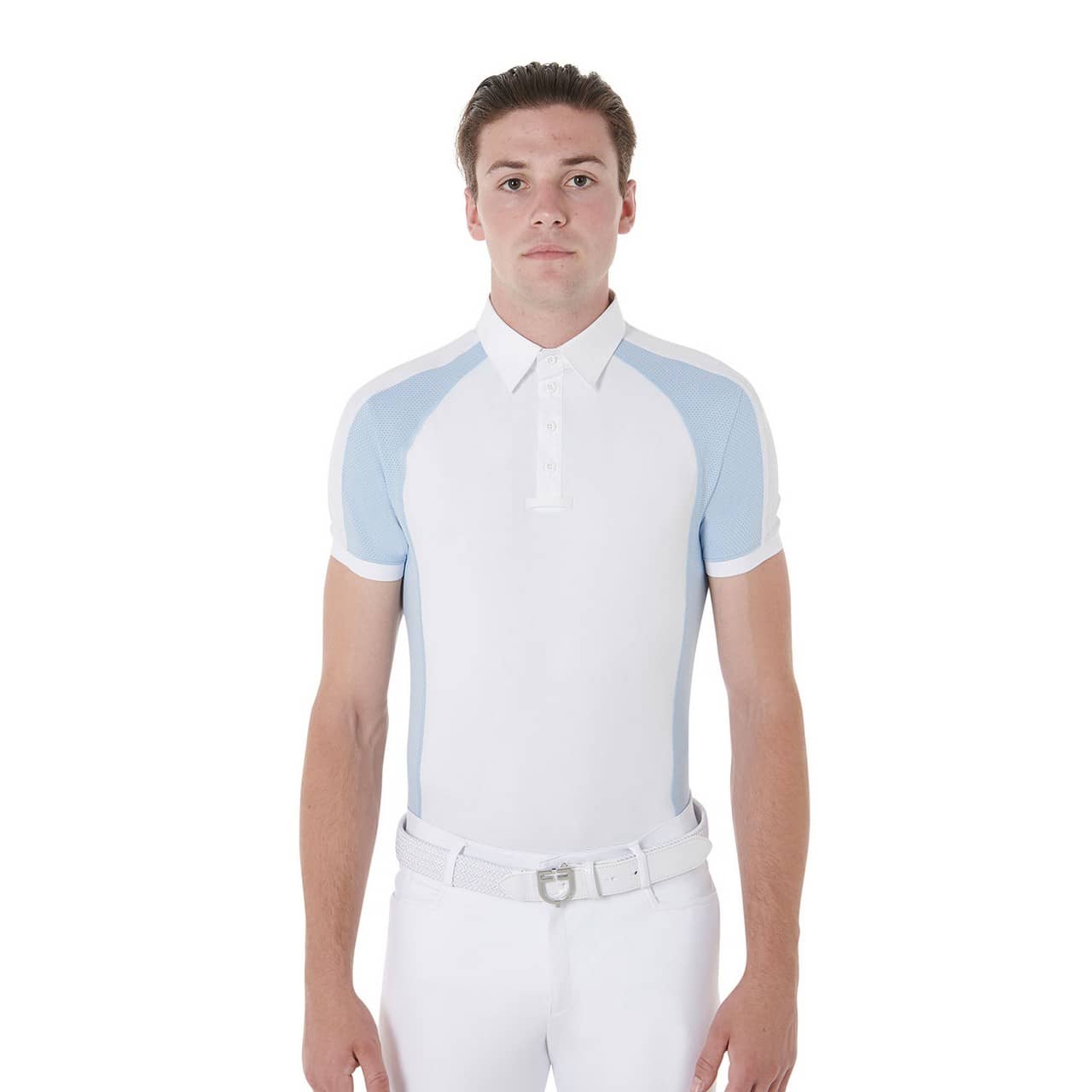 Polo uomo da concorso slim fit quattro bottoni