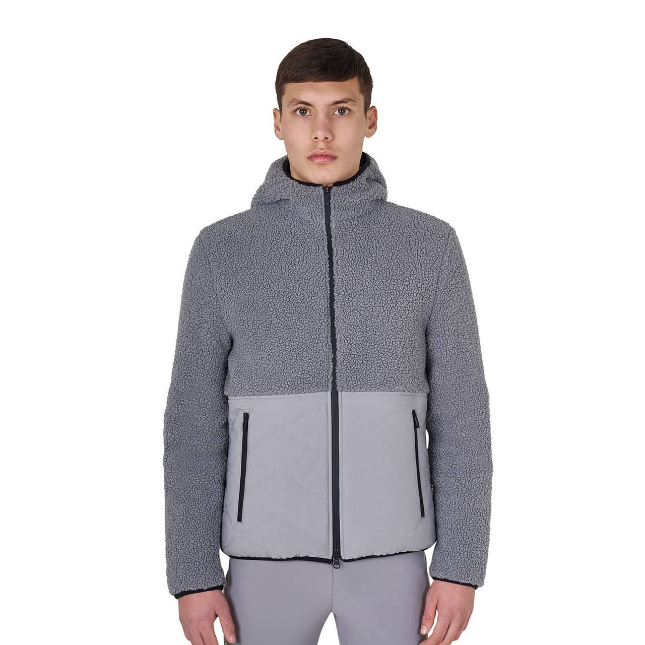 Giacca da uomo in tessuto impermeabile con inserti Teddy