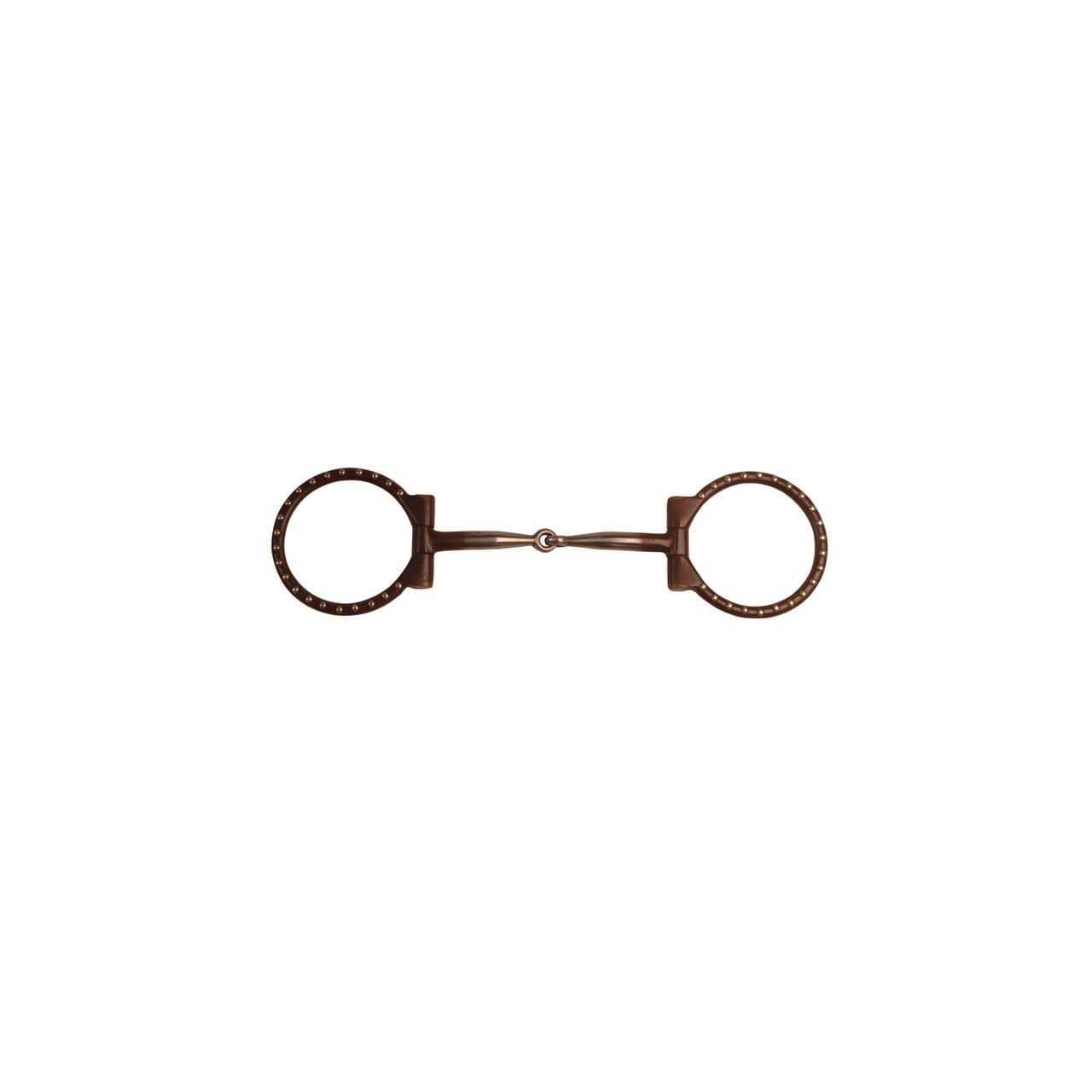 Filetto western a D, ferro brunito, anelli decorati