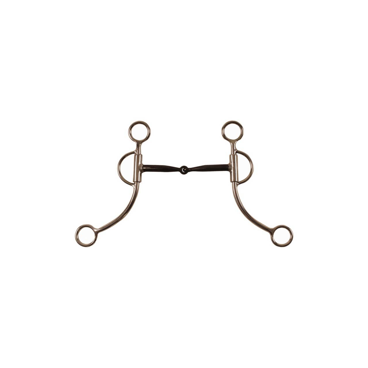 Morso western inox, imboccatura in ferro nero, aste lunghe