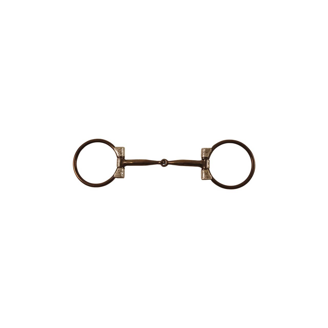 Filetto western a D, ferro brunito decorato