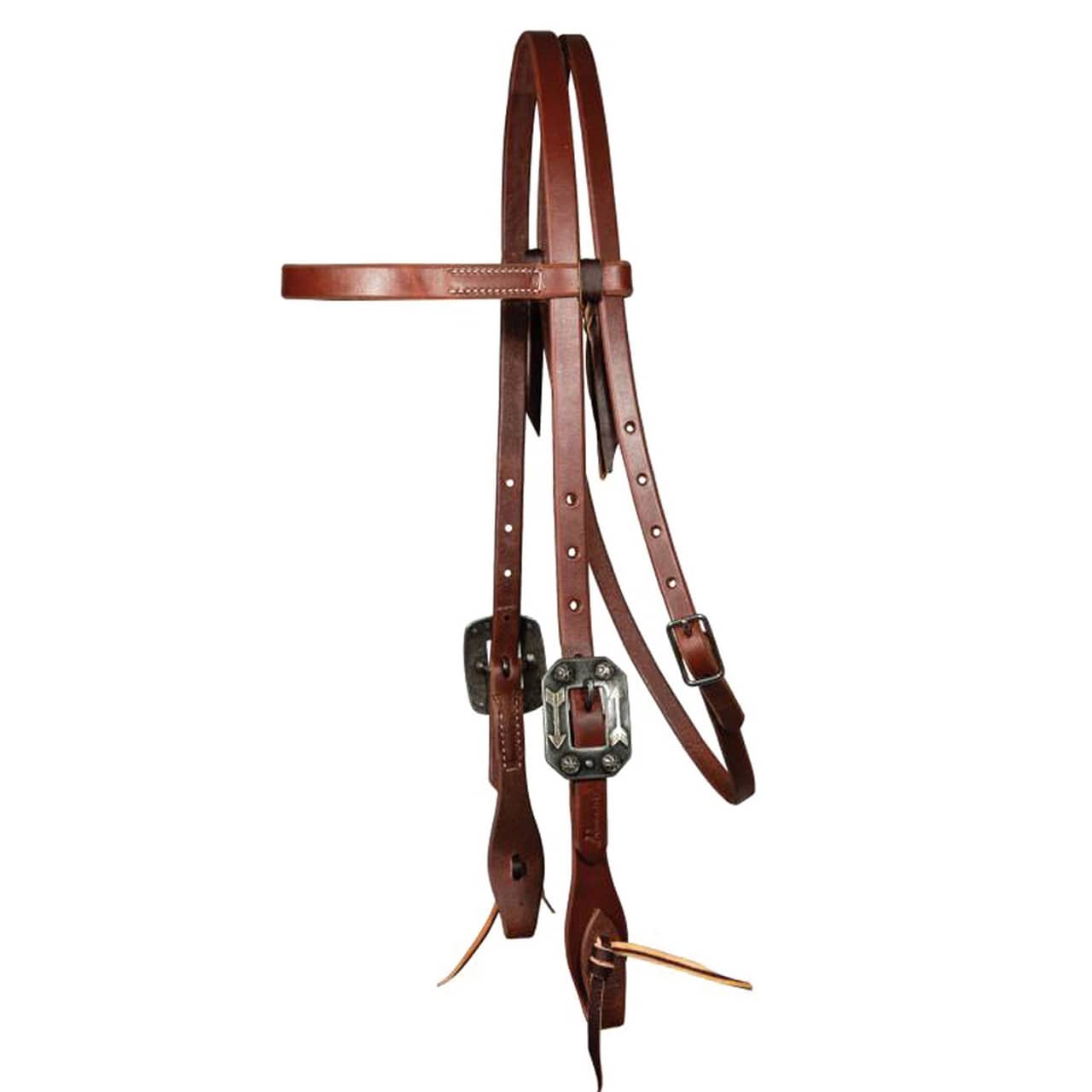 Testiera in cuoio grasso da 5/8, double buckle con fibbia Arrow