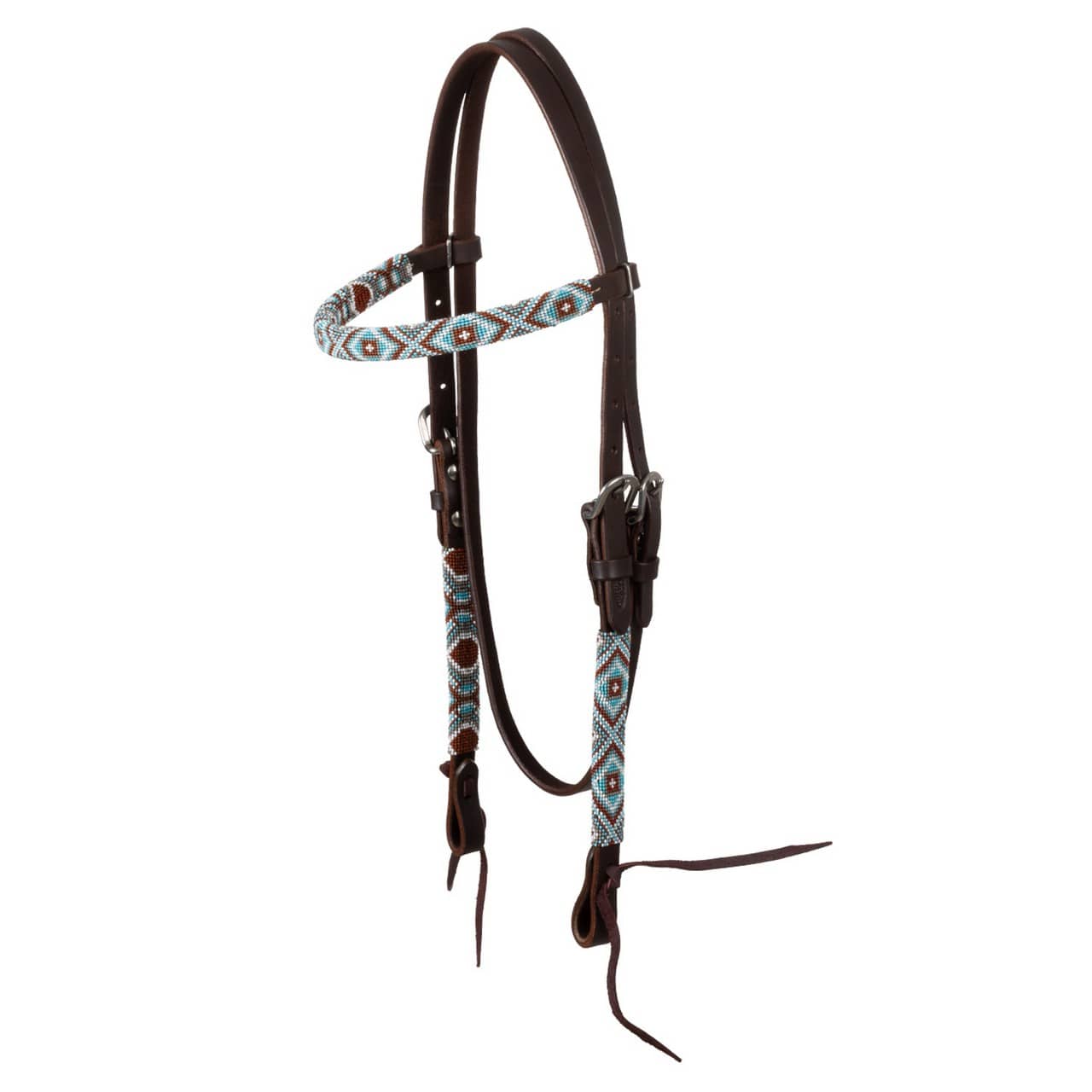 Briglia western oliata con perline