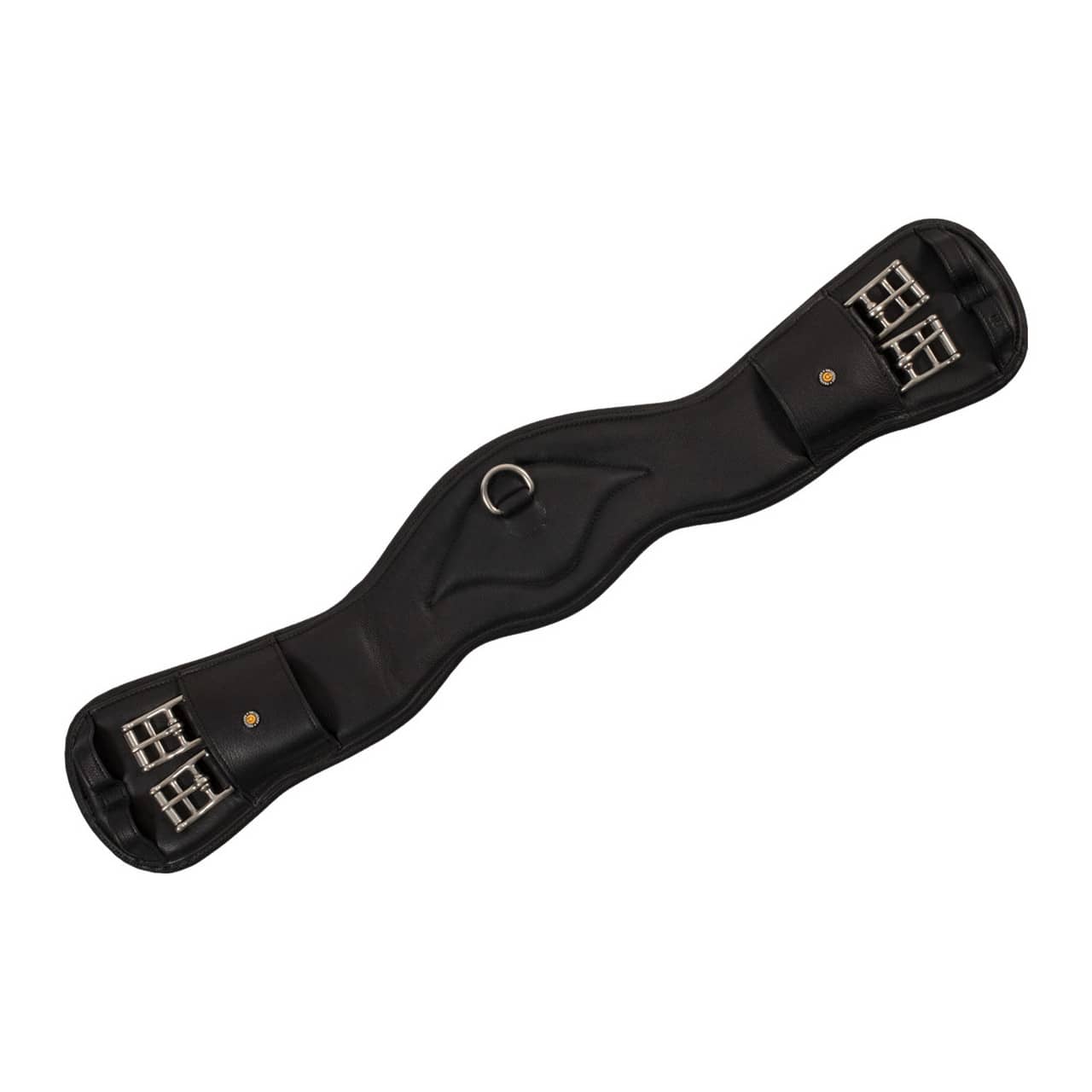 Sottopancia dressage sagomato in cuoio con pin logato