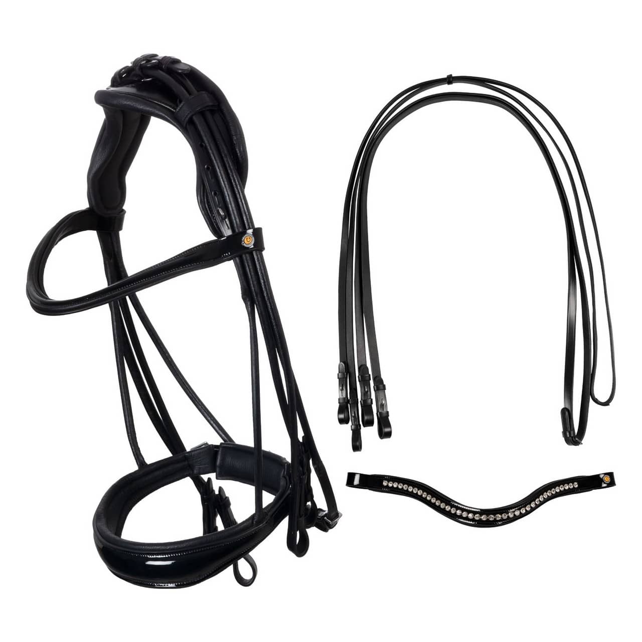 Briglia dressage in cuoio con sovracapo anatomico