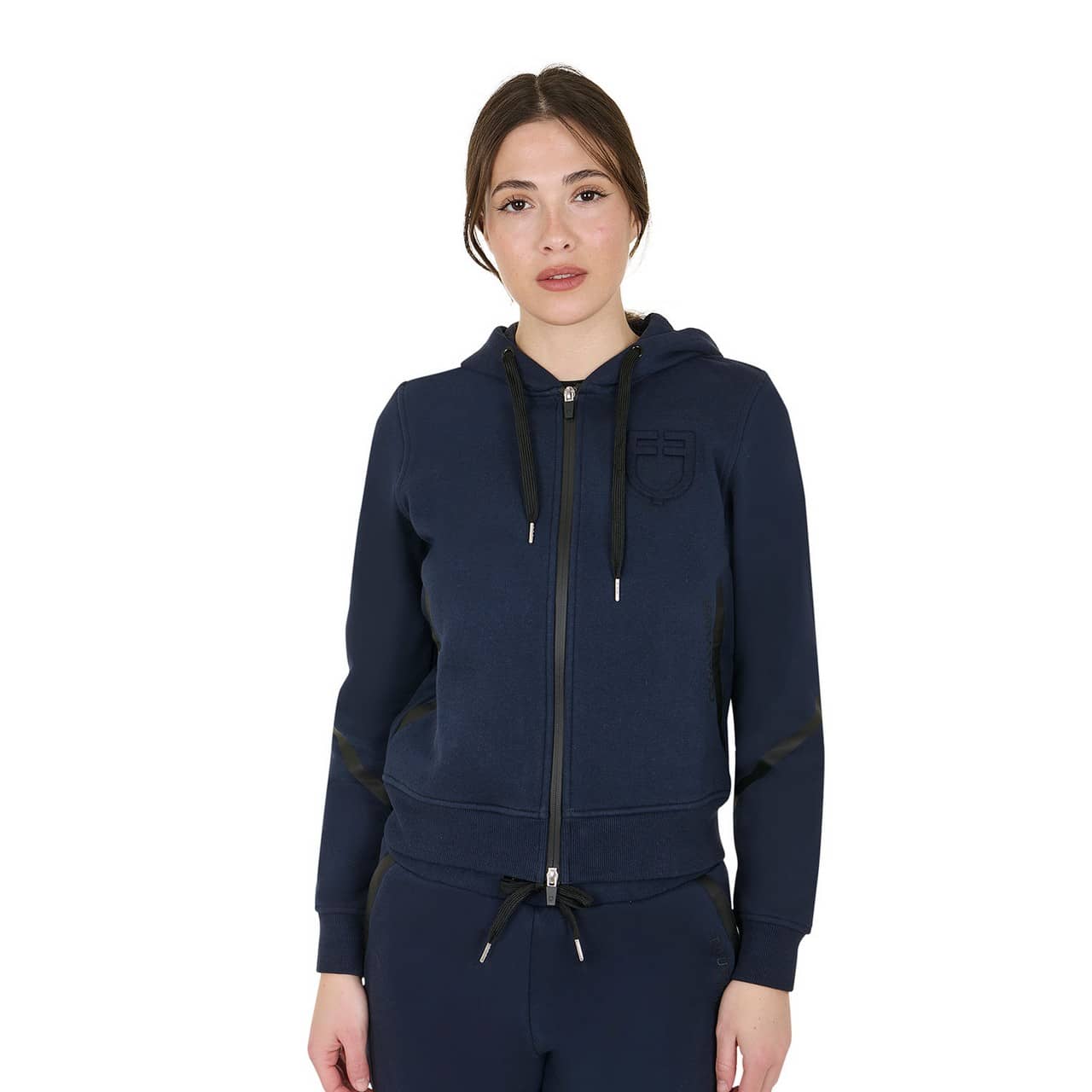 Felpa donna istituzionale con zip frontale