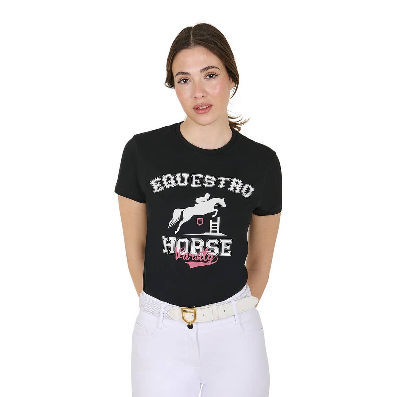 T-shirt donna Horse Varsity in cotone