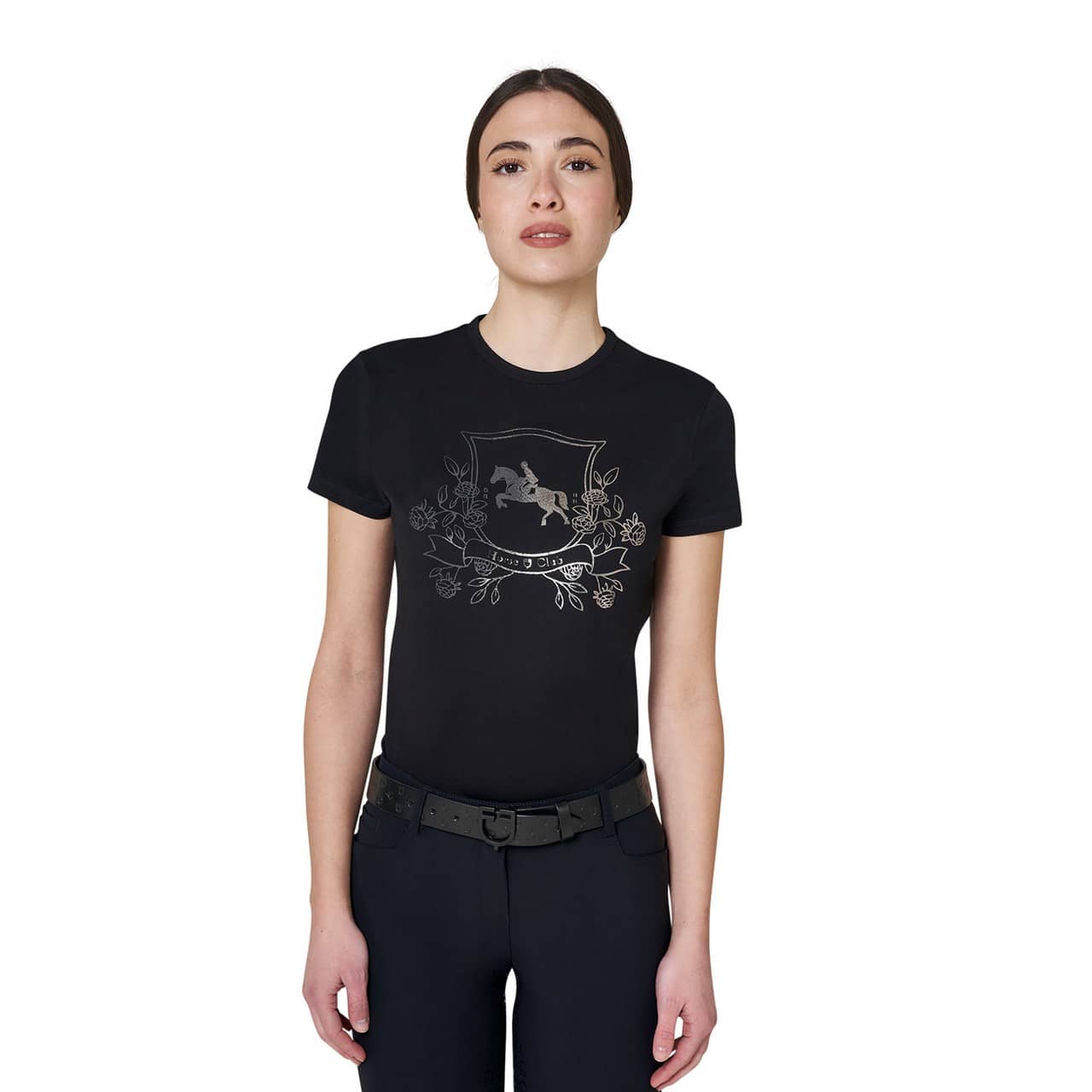 T-shirt donna Lamina Horse Club in cotone