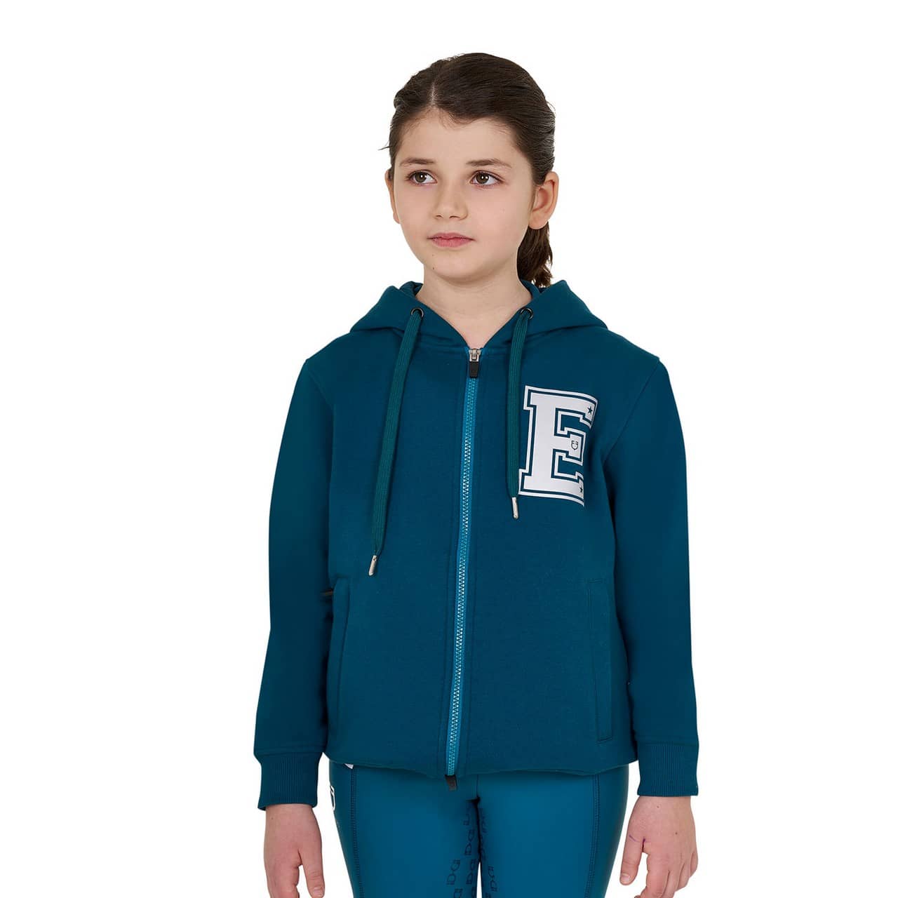 Felpa bambina istituzionale con zip frontale