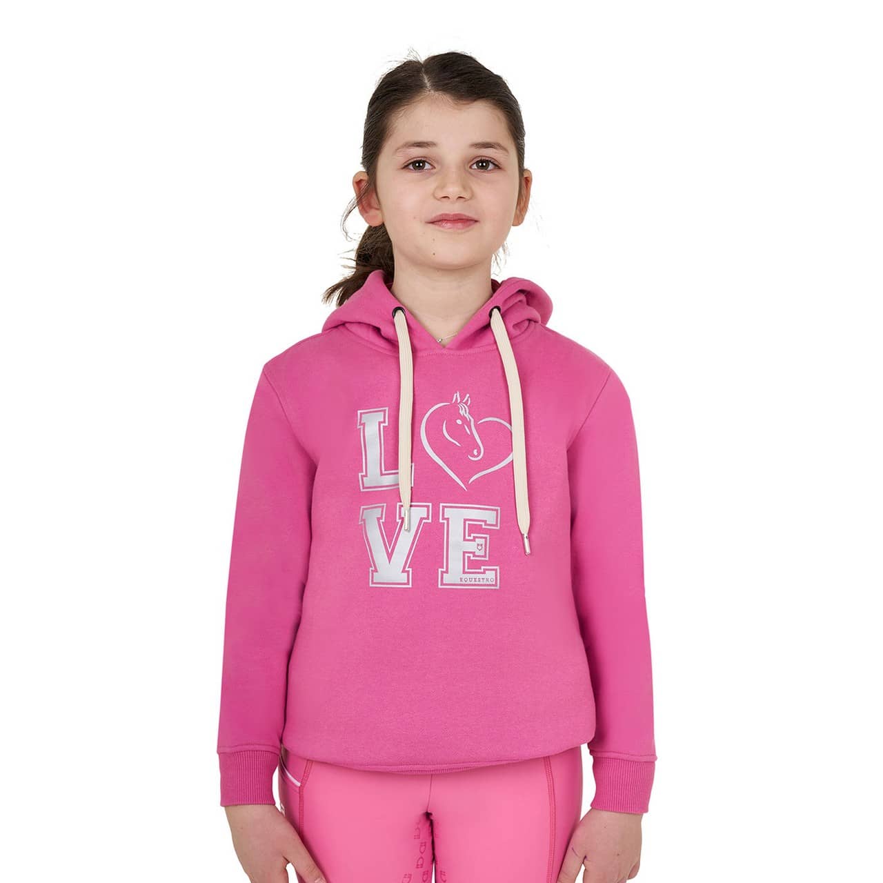 Felpa bambina Winter Love con cappuccio