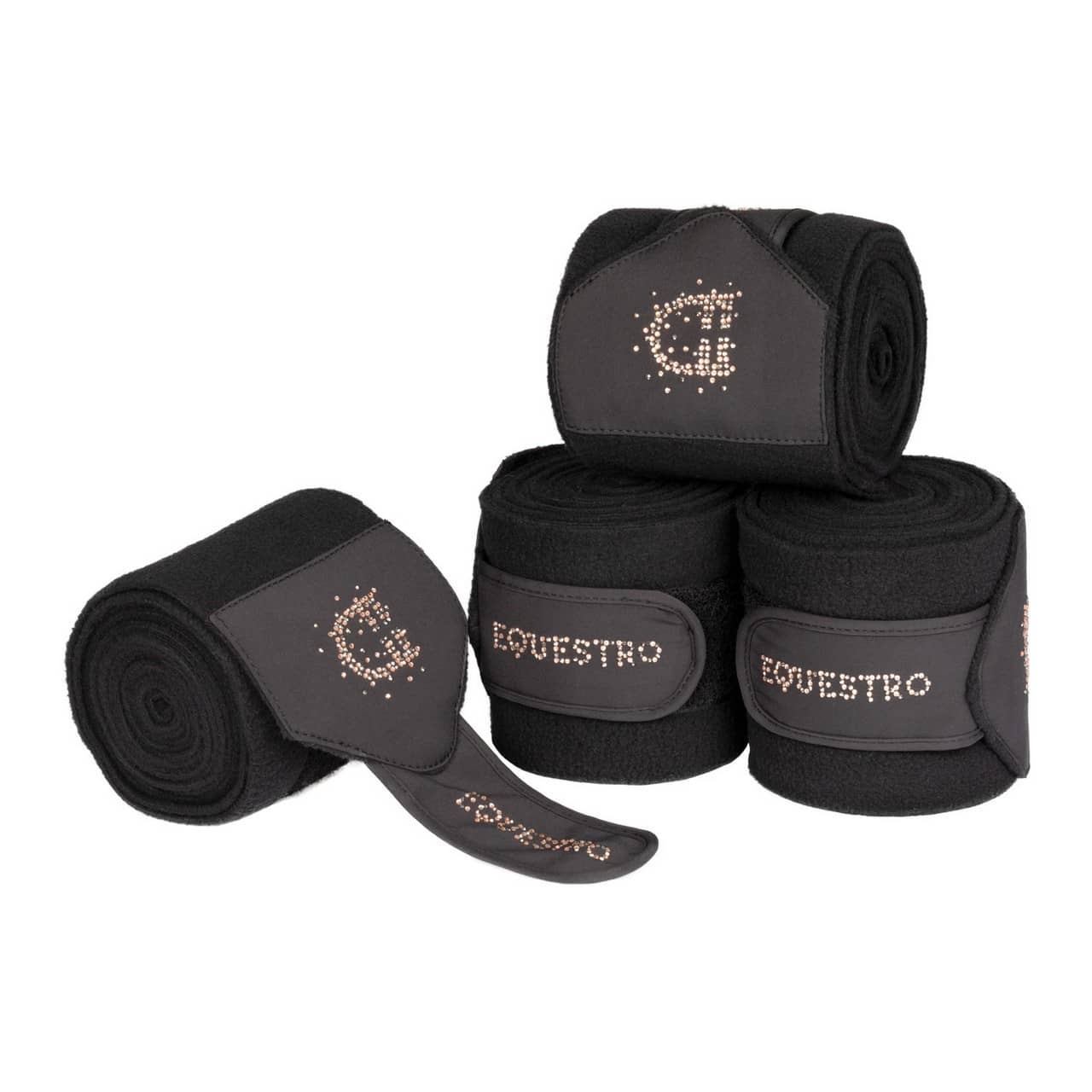 Fasce in pile con logo in strass