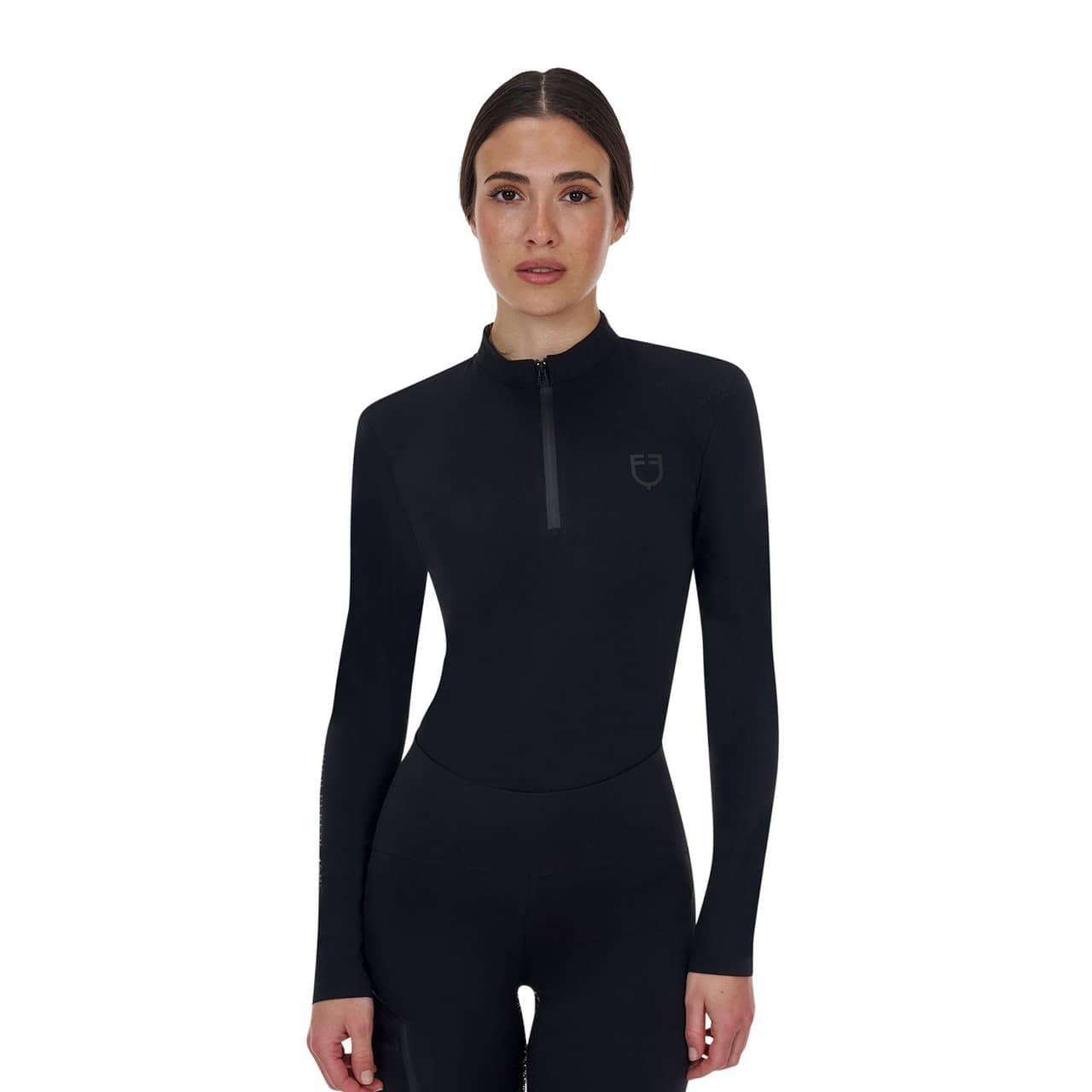 Polo training donna Equestro Ridertechnology manica lunga e zip&nbsp;