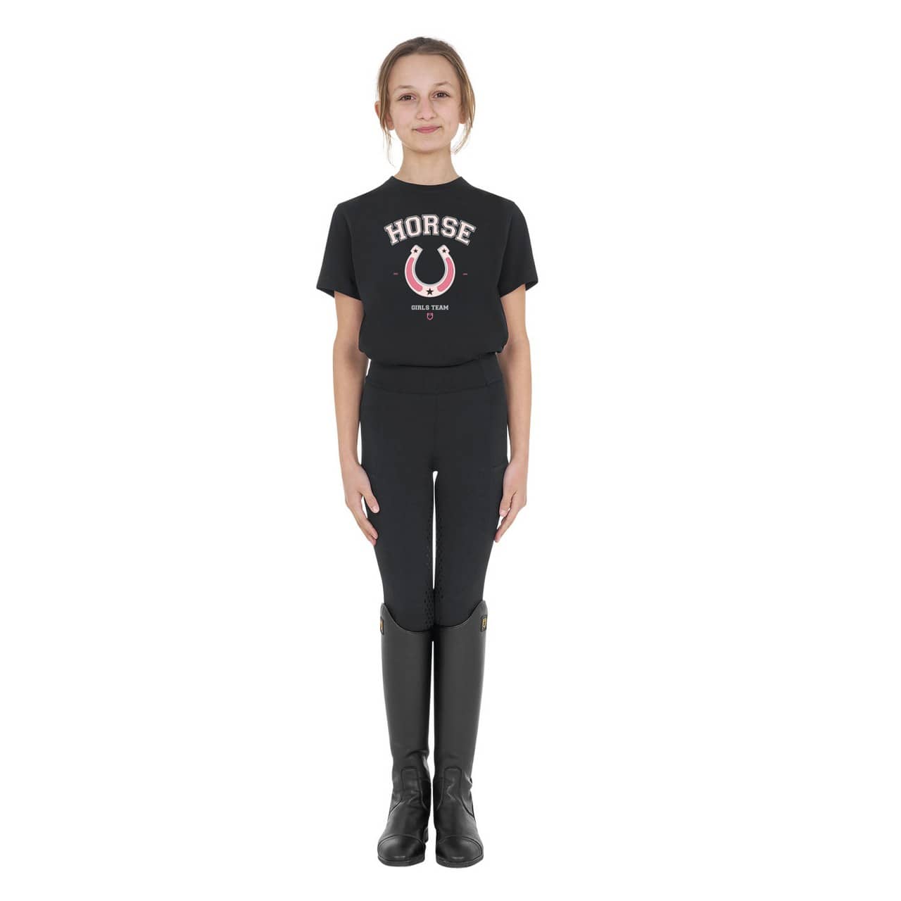 T-shirt bambina Horse Team in cotone