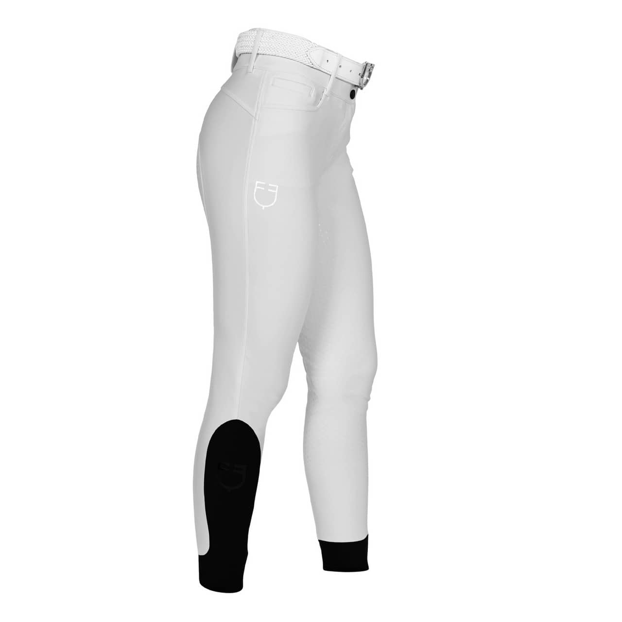 Pantaloni donna full grip a vita alta logo in strass