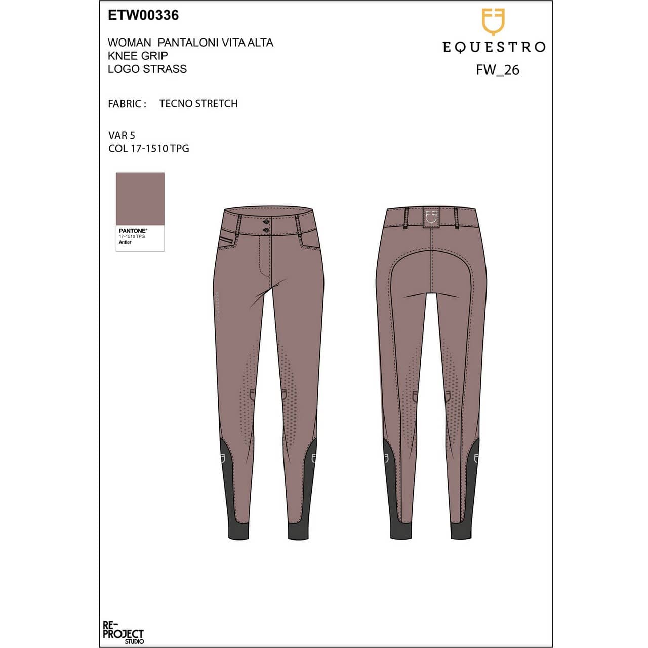 Pantaloni donna a vita alta logo in strass