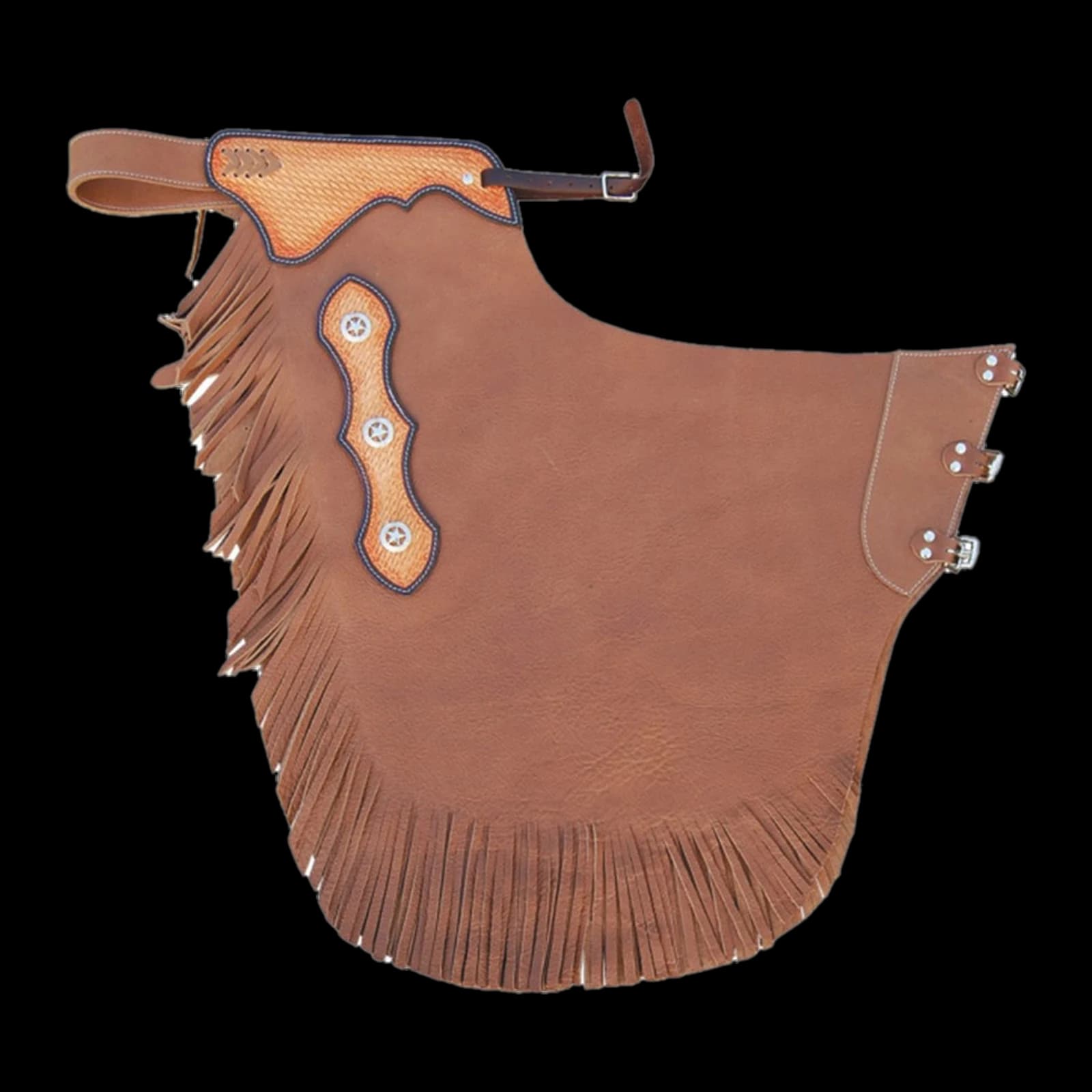 Chaps in pelle liscia modello "Rodeo", vista 1