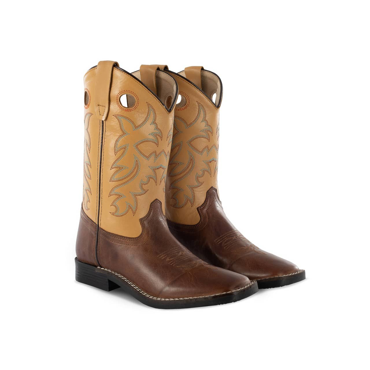 Stivali western da bambino modello Square brown/cognac