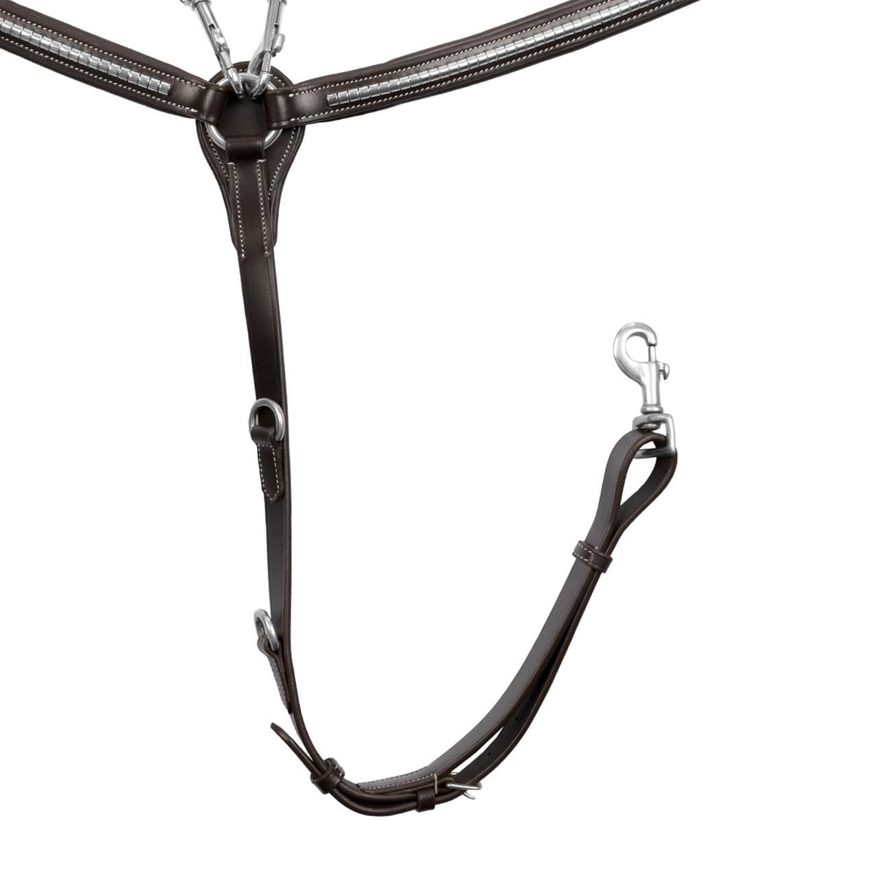 Pettorale con forchetta in pelle conciata e clincher argentato (Rif. ET02010), vista 3