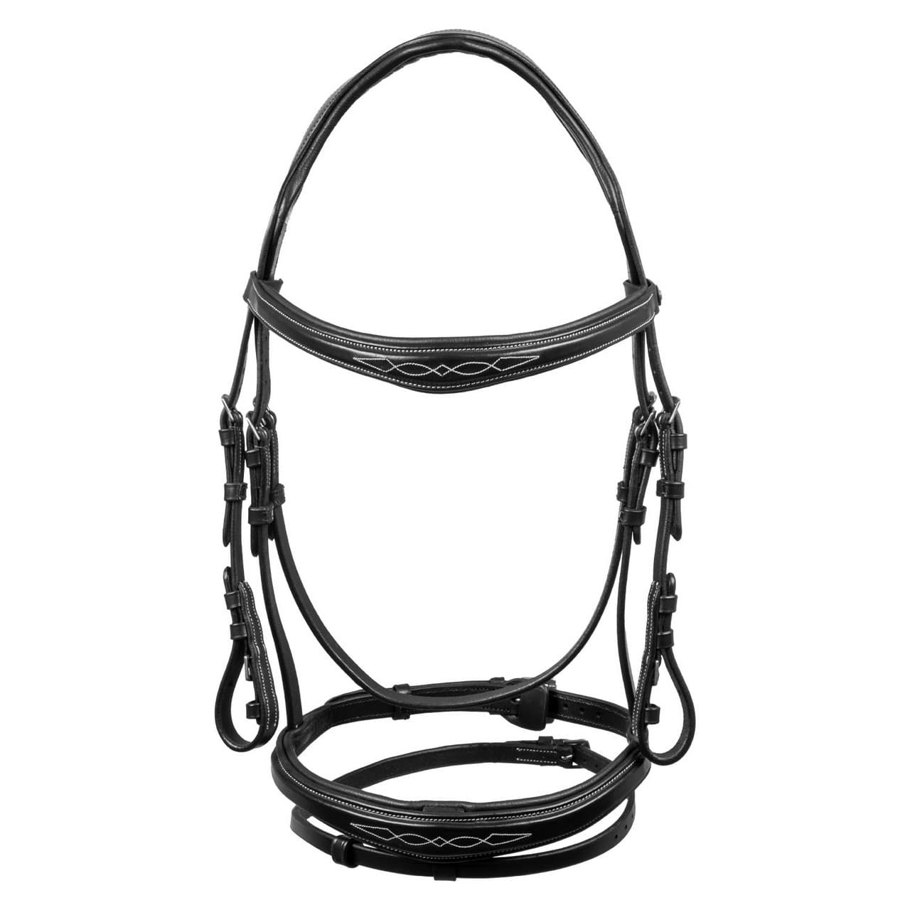 Testiera Equestro in morbida pelle cucita, vista 2