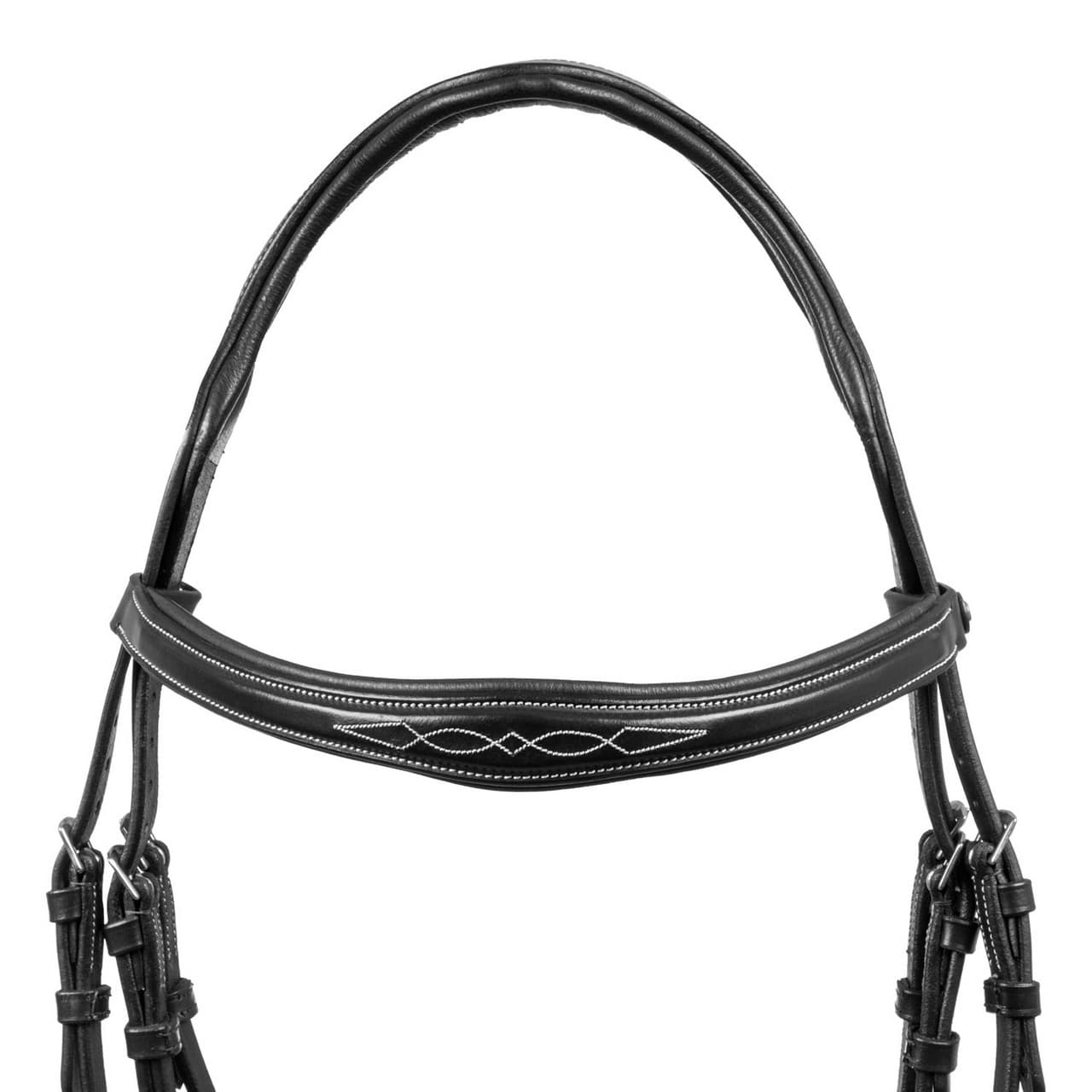 Testiera Equestro in morbida pelle cucita, vista 3