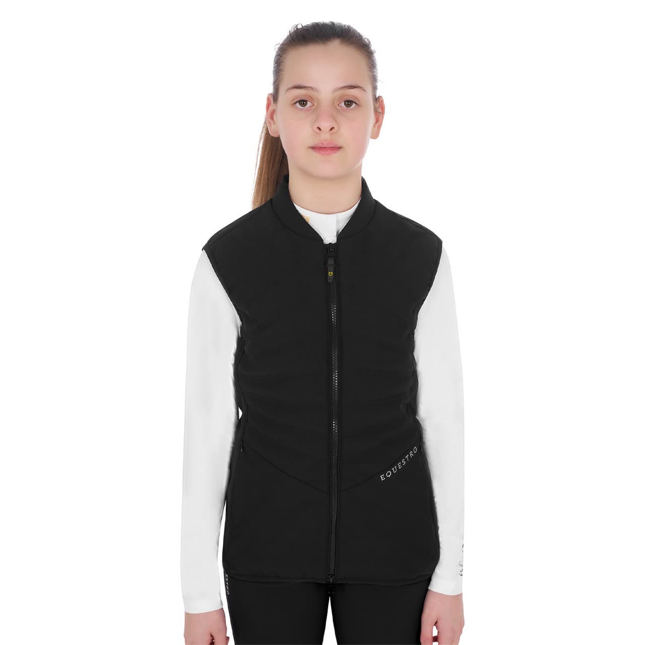 Smanicato bambina slim fit in tessuto tecnico, vista 1