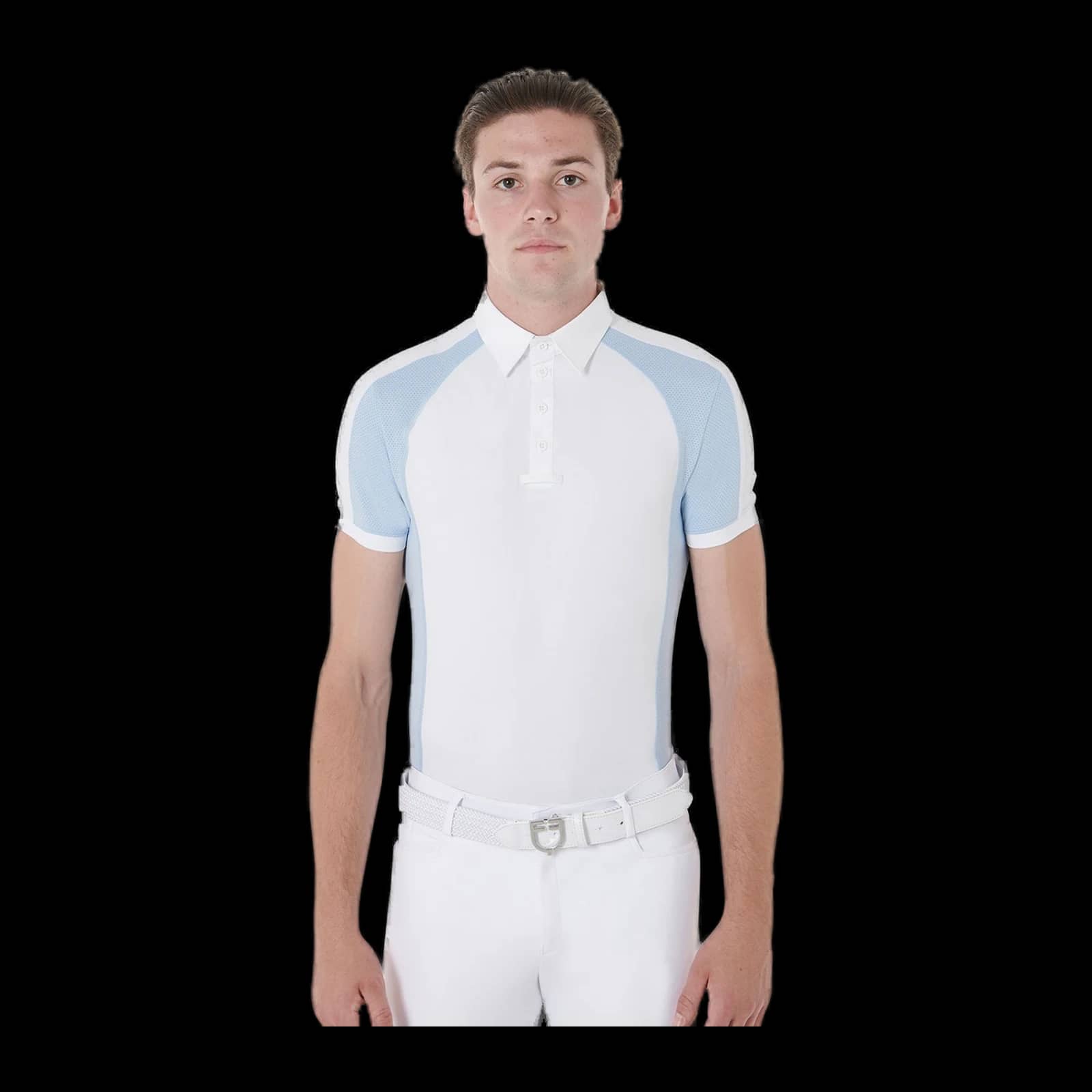 Polo uomo da concorso slim fit quattro bottoni