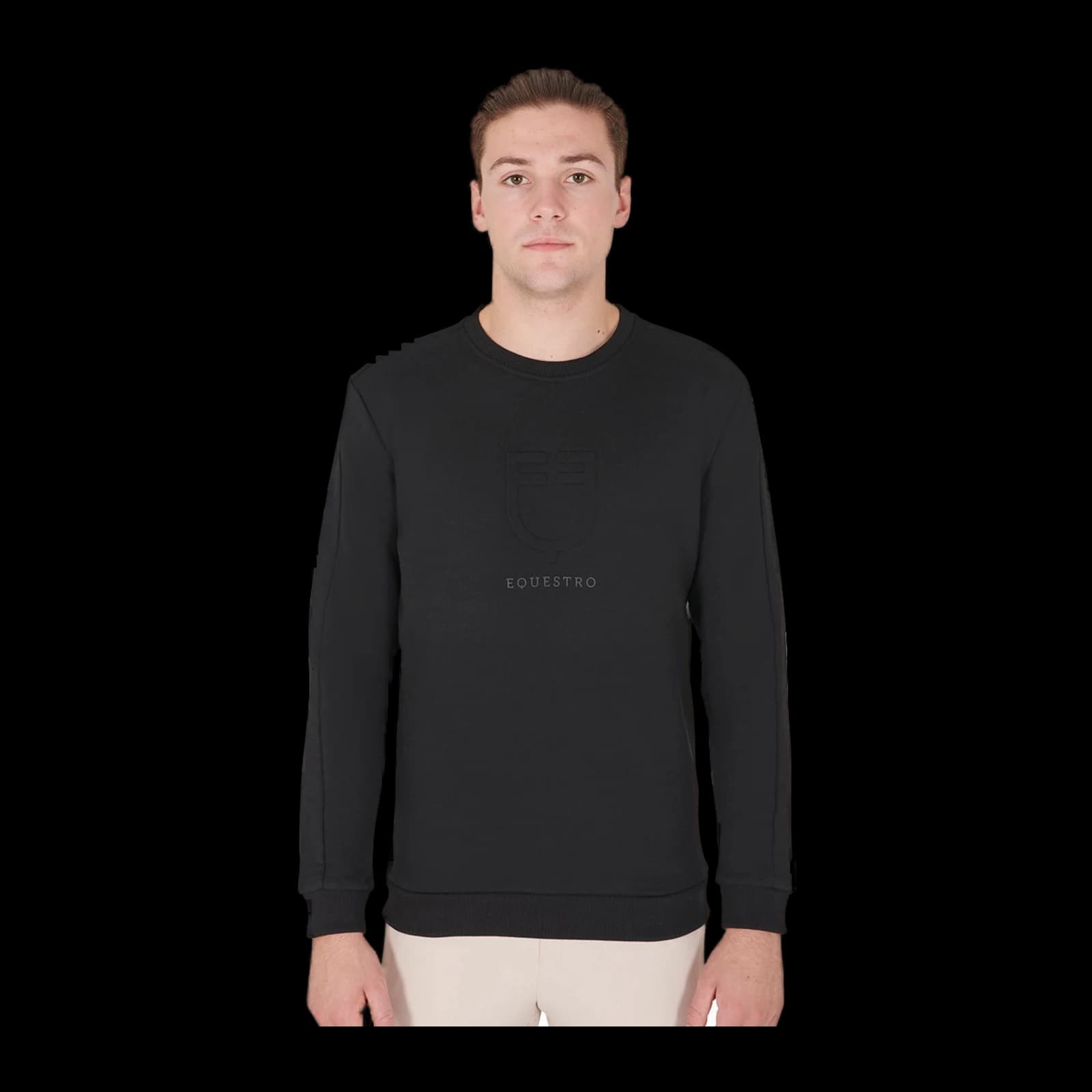 Felpa uomo in cotone con logo, vista 1