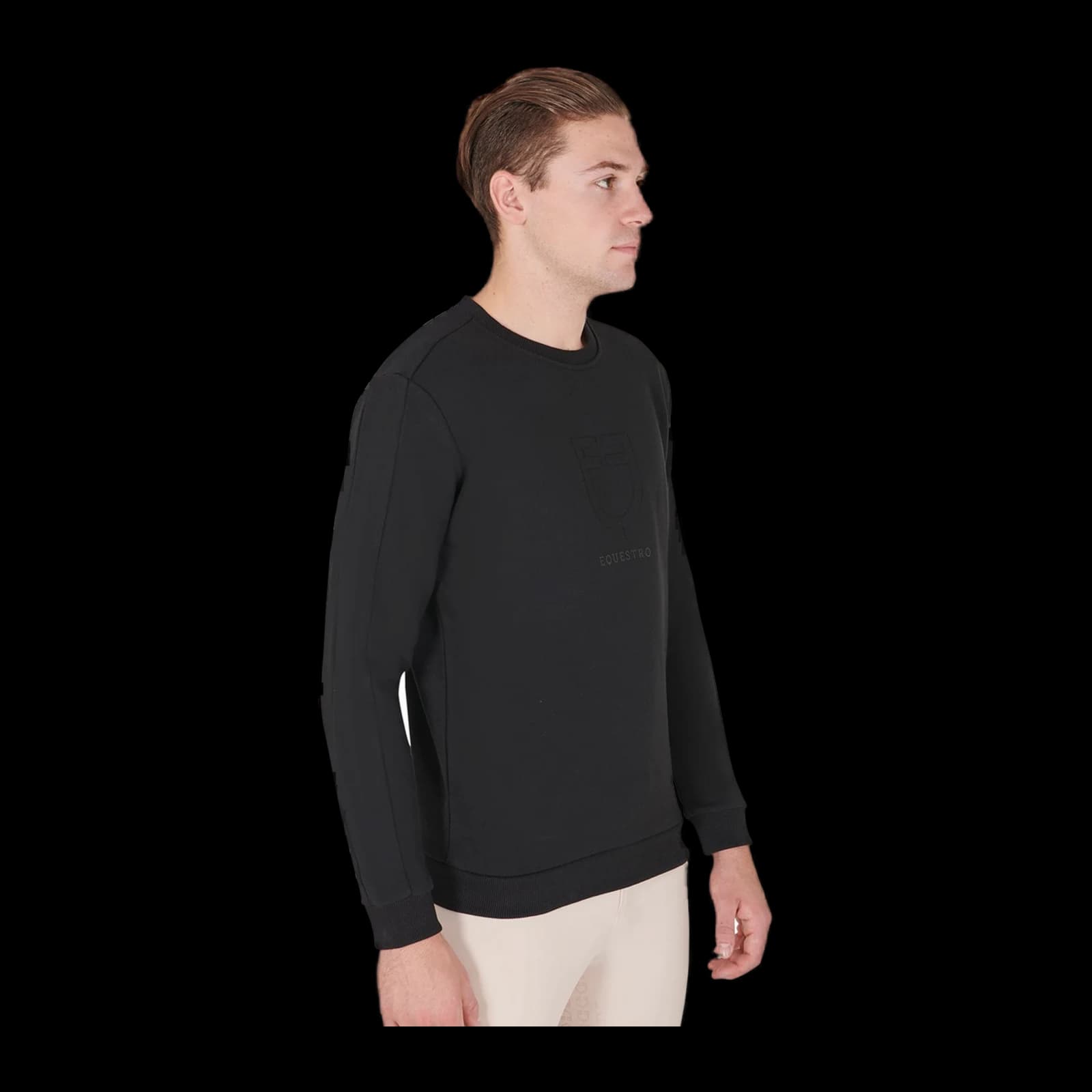 Felpa uomo in cotone con logo, vista 4
