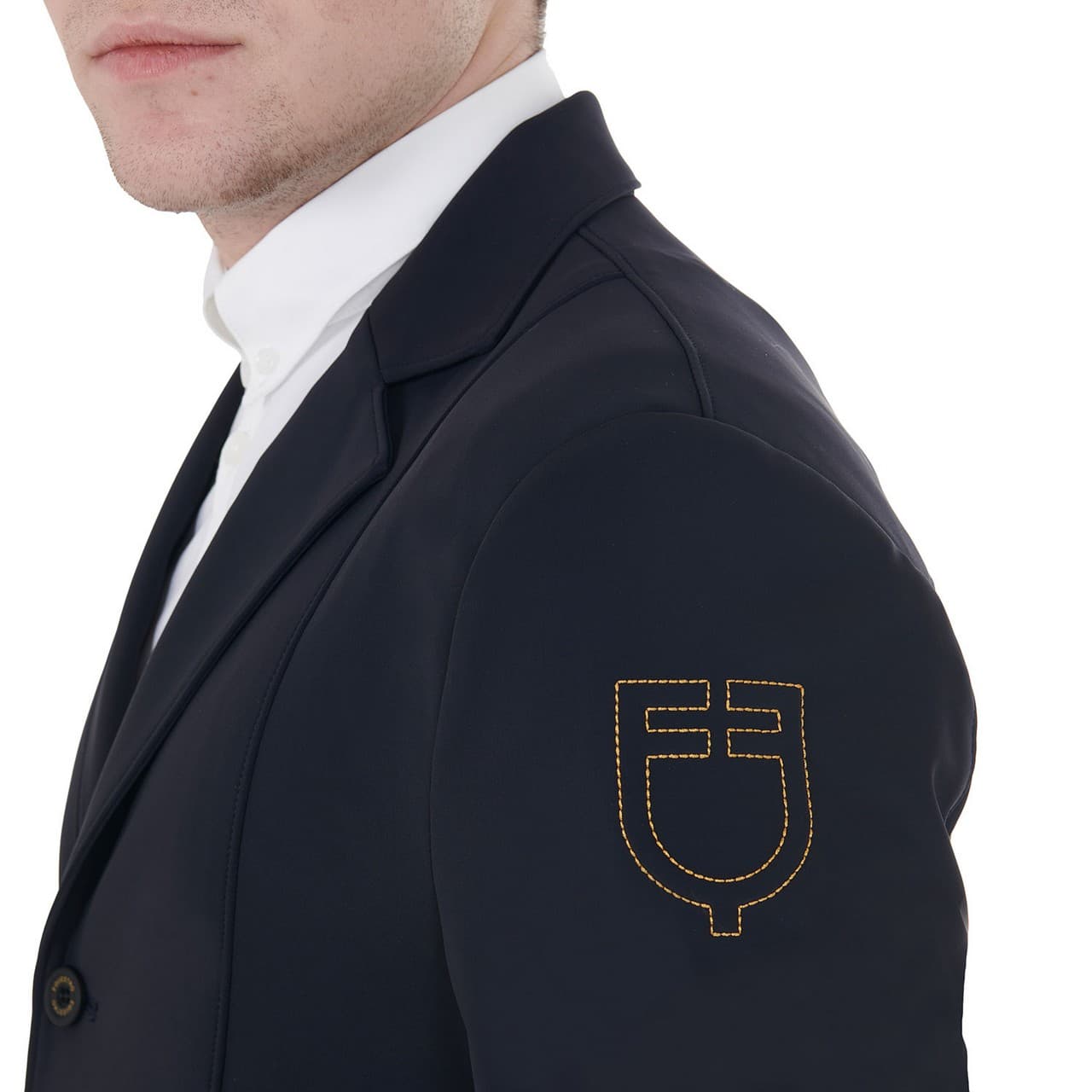 Giacca uomo da concorso con logo ricamato a contrasto, vista 3
