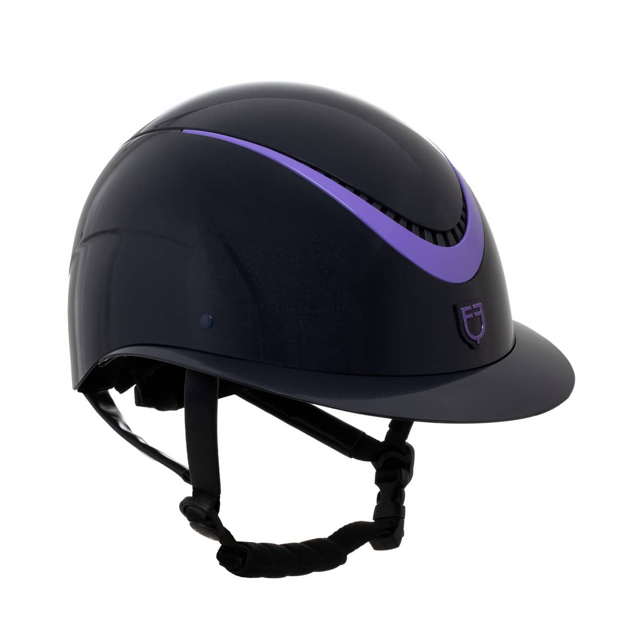 Cap lucido cinturino in ecopelle omologazione EN 1384-2023