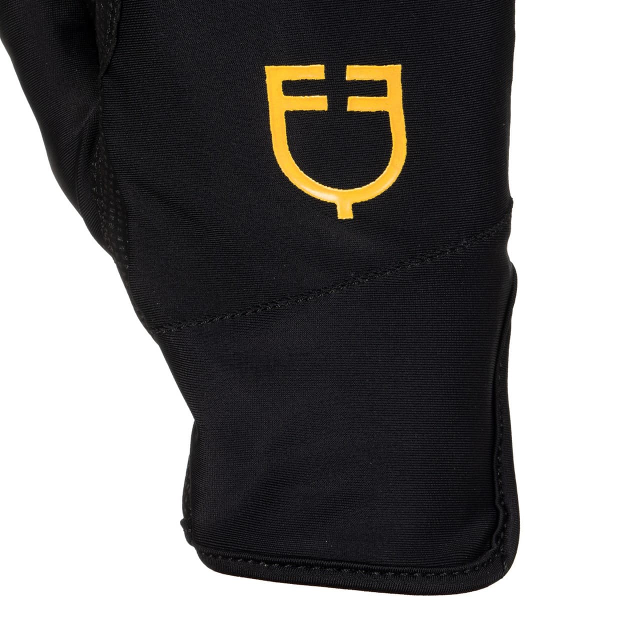 Guanti donna in speciale tessuto in elastan con logo, vista 3