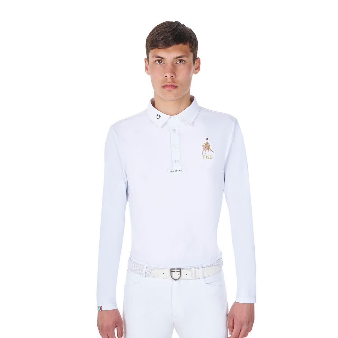 Polo uomo da concorso manica lunga Equestro X FISE, vista 1