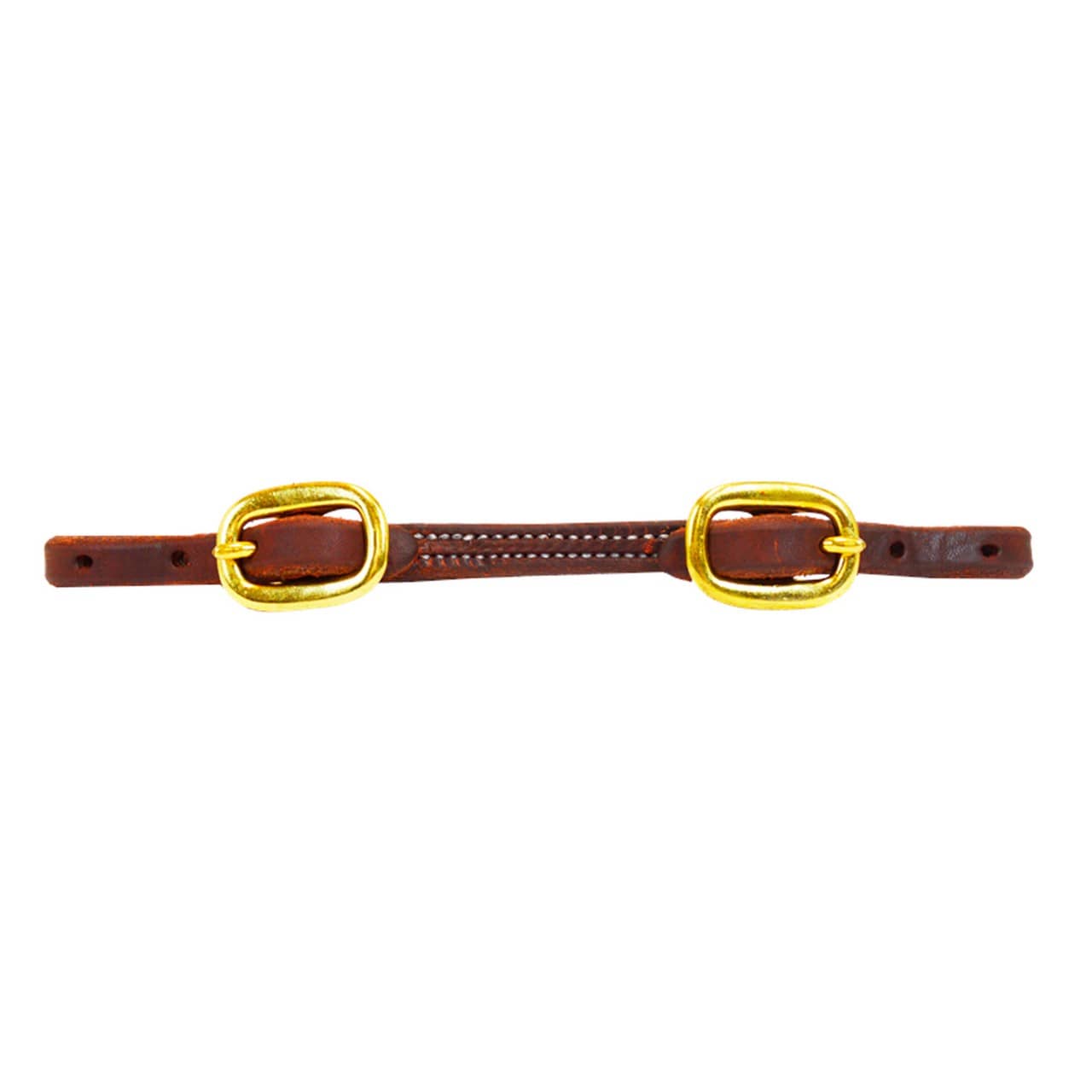 Doubled and stitched harness leather curb strap