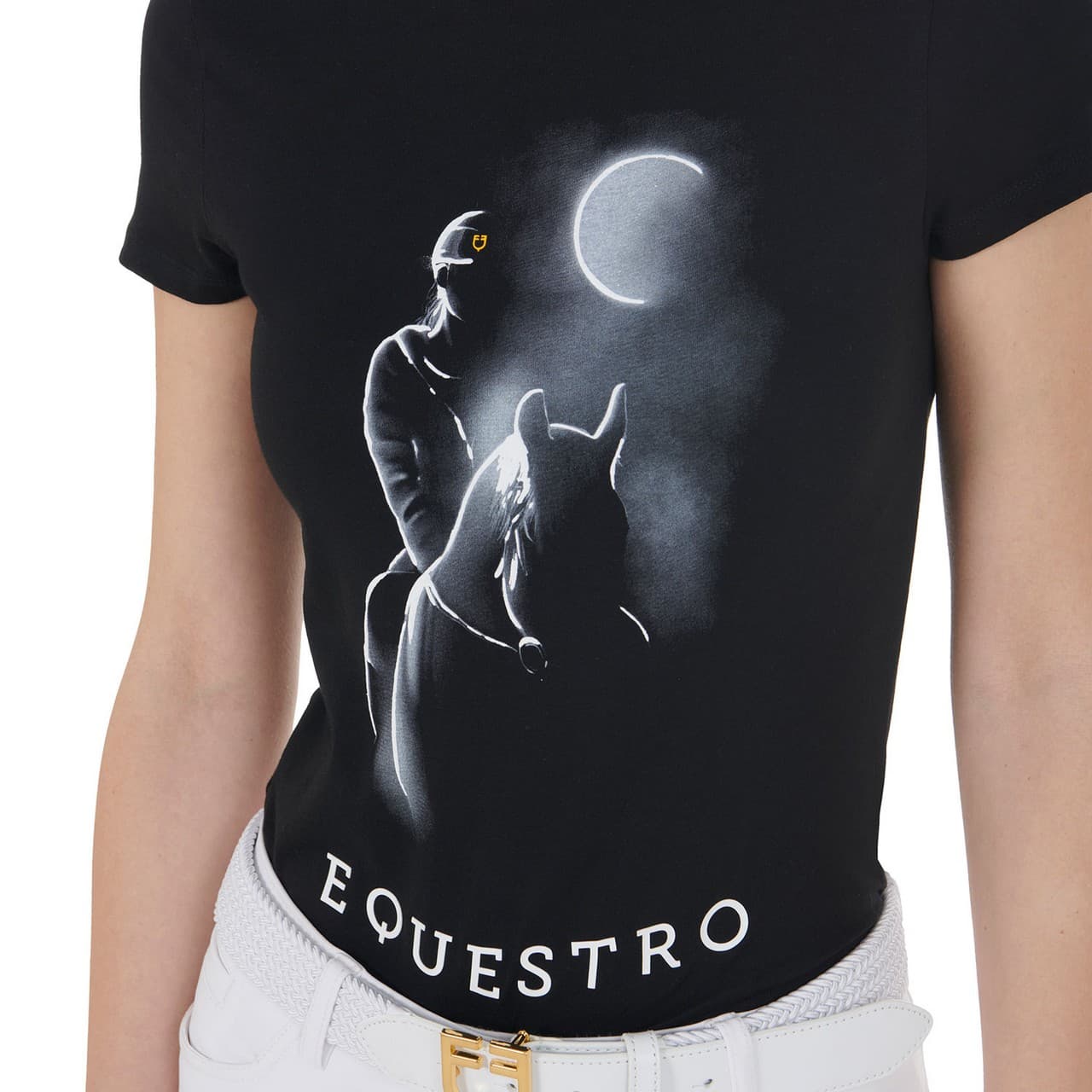 T-shirt donna slim fit con stampa raggio di luna, vista 3
