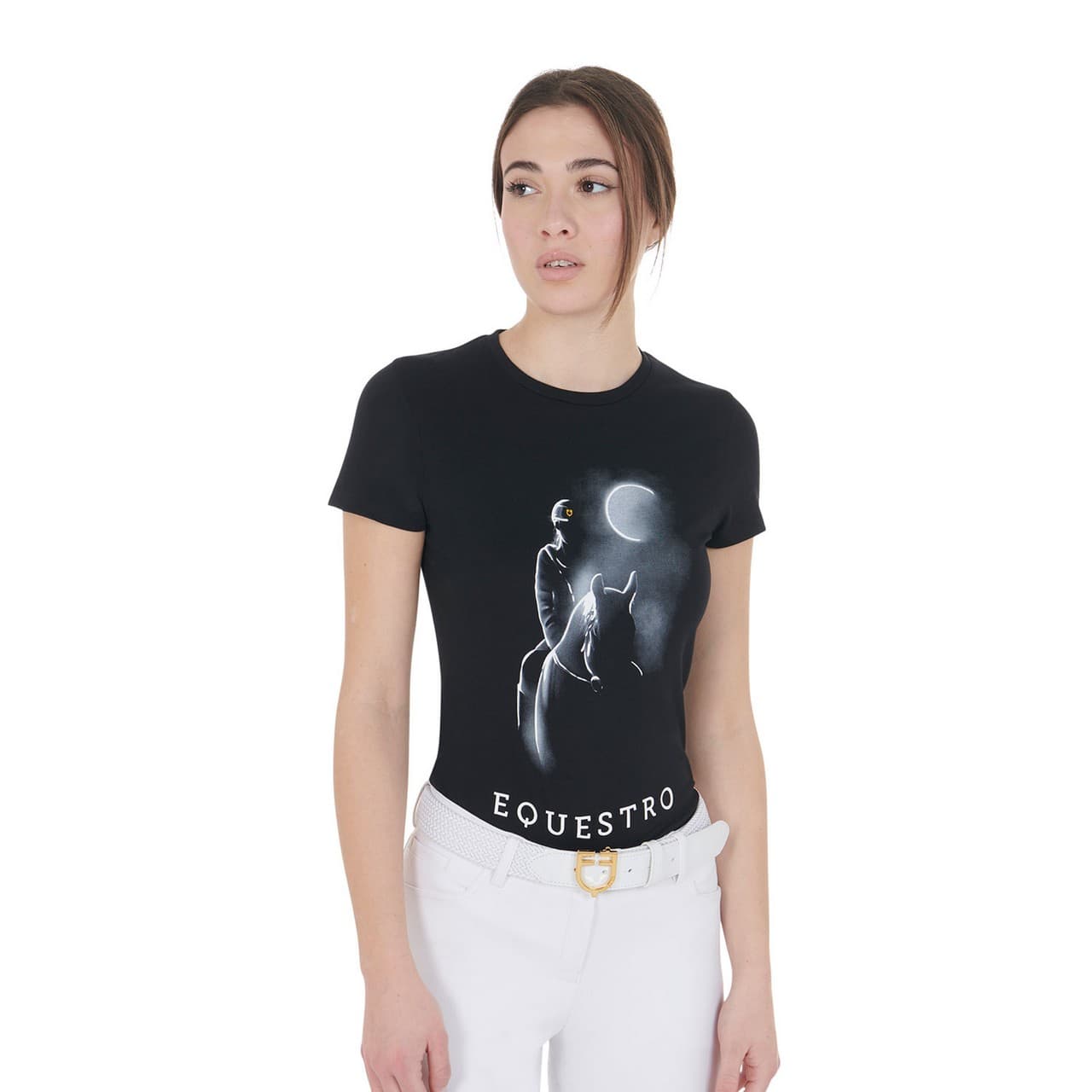 T-shirt donna slim fit con stampa raggio di luna, vista 5
