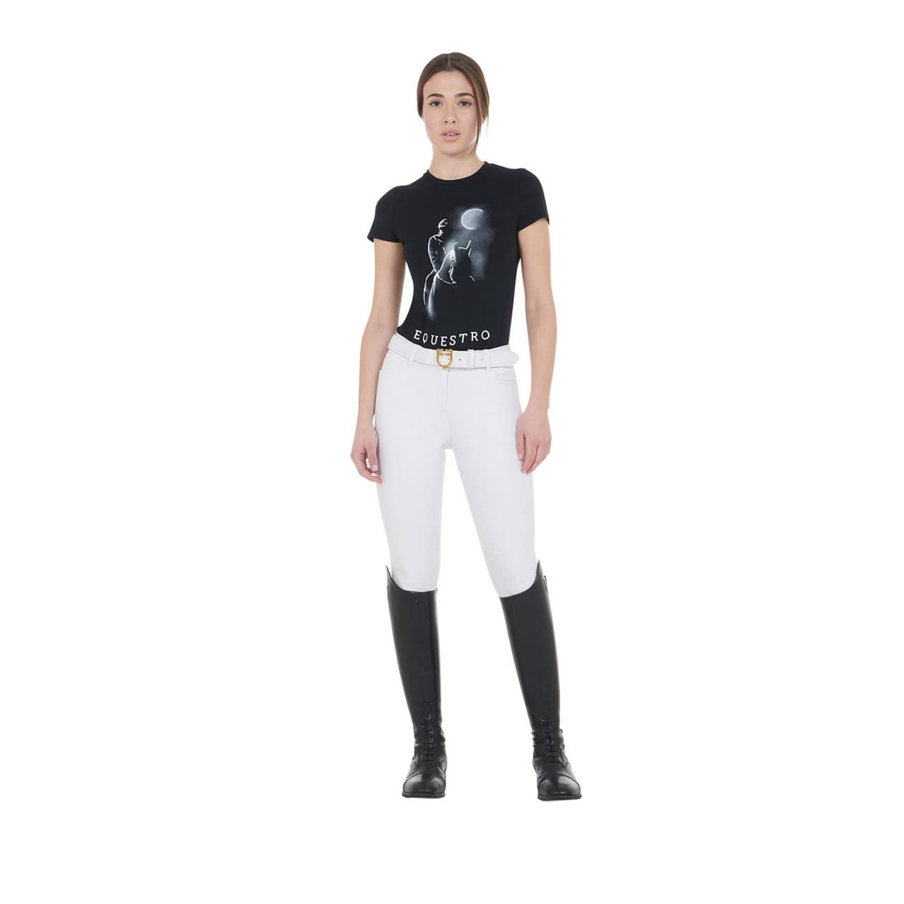T-shirt donna slim fit con stampa raggio di luna, vista 6