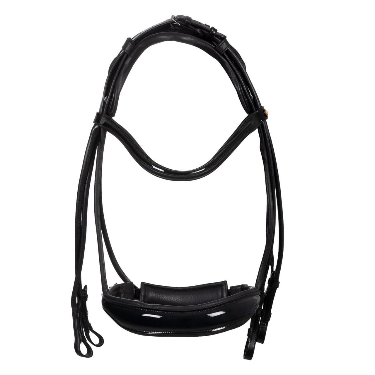 Briglia dressage in cuoio con sovracapo anatomico, vista 2