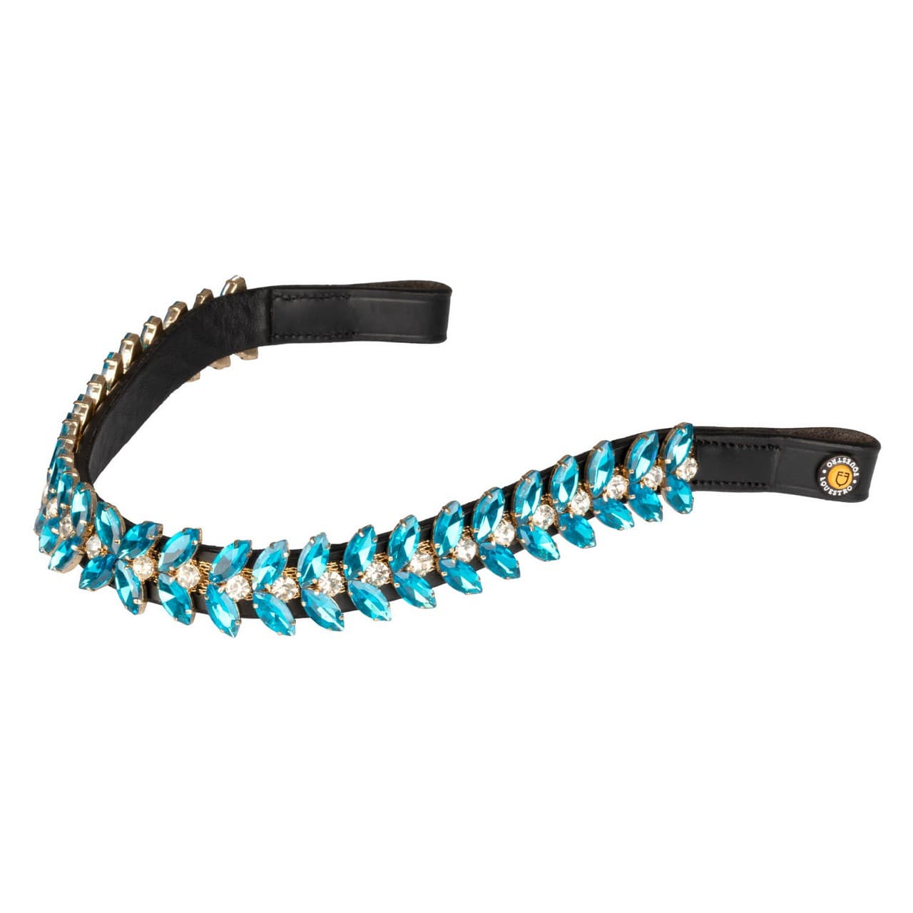 Frontalino Blue Jets Crystal in cuoio, vista 1