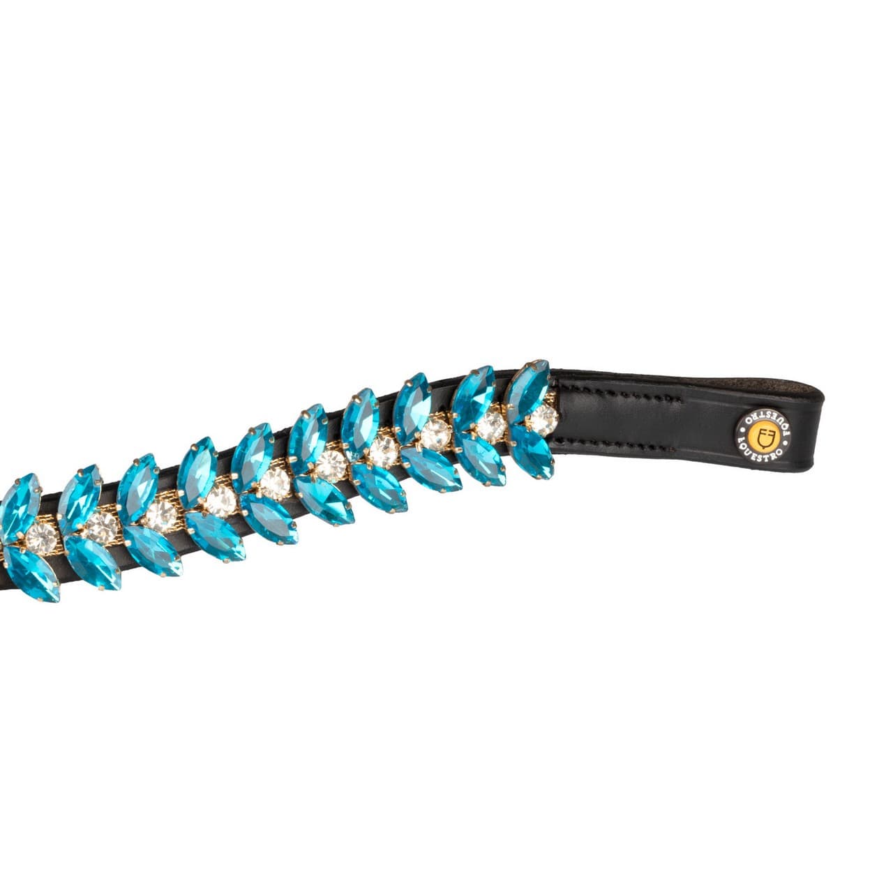 Frontalino Blue Jets Crystal in cuoio, vista 3
