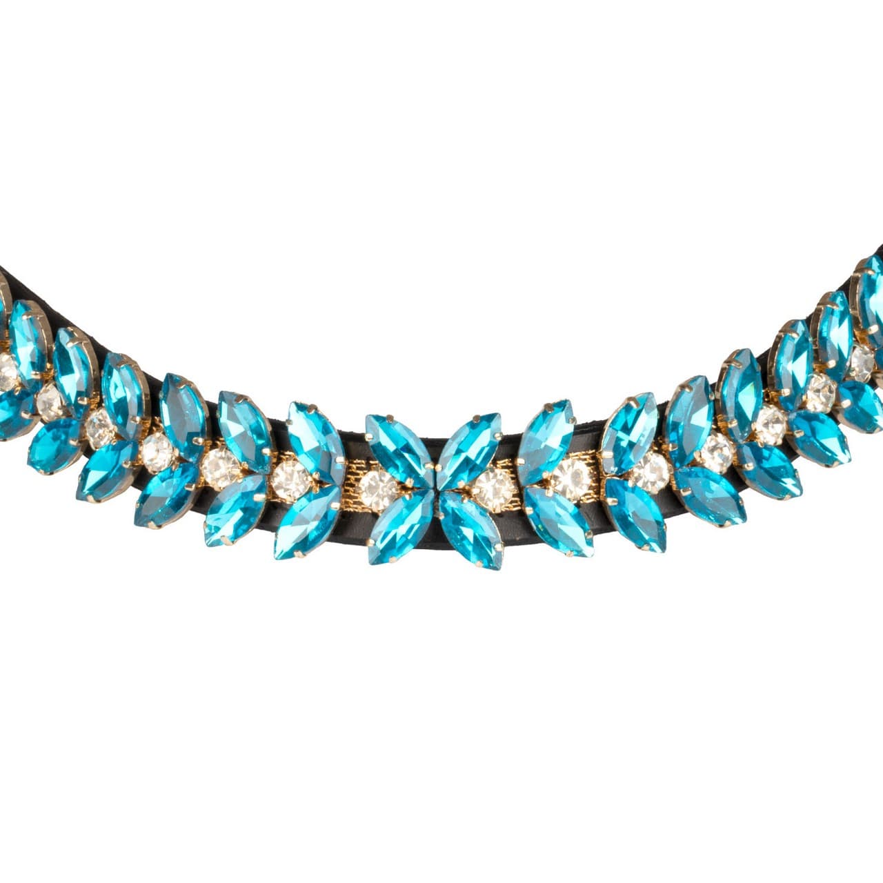Frontalino Blue Jets Crystal in cuoio, vista 4