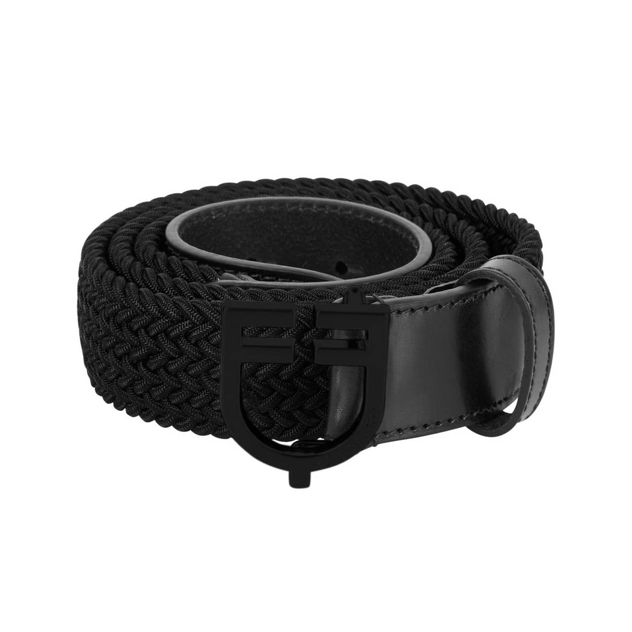 Cintura elastica con fibbia nera e logo