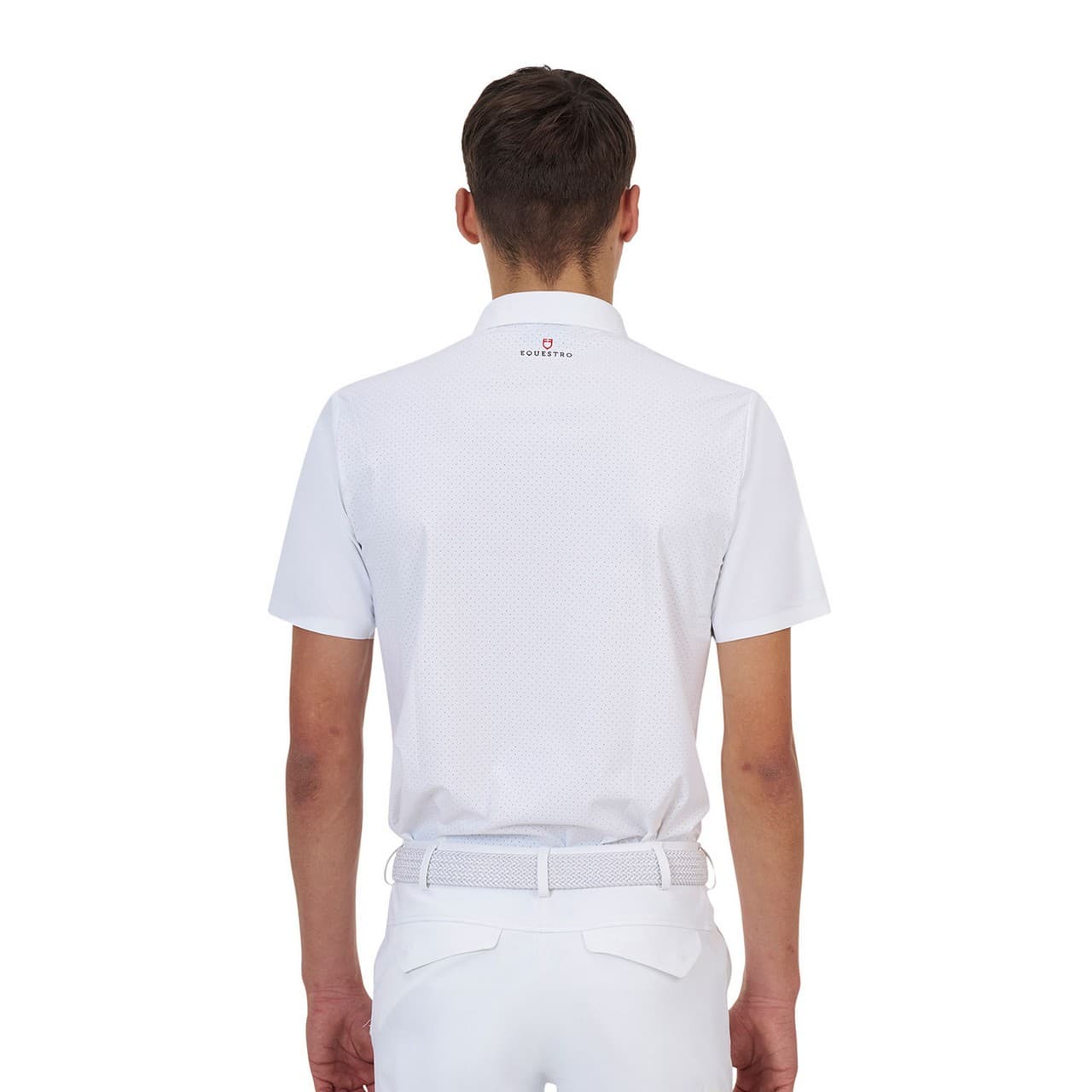 Polo concorso uomo Equestro Ridertechnology manica corta bottoni, vista 2