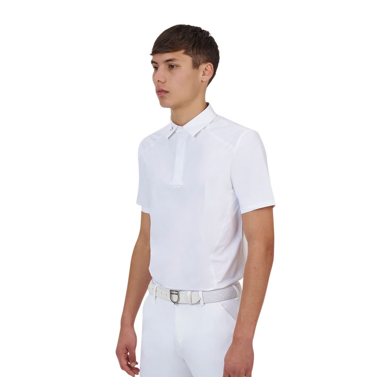 Polo concorso uomo Equestro Ridertechnology manica corta bottoni, vista 5